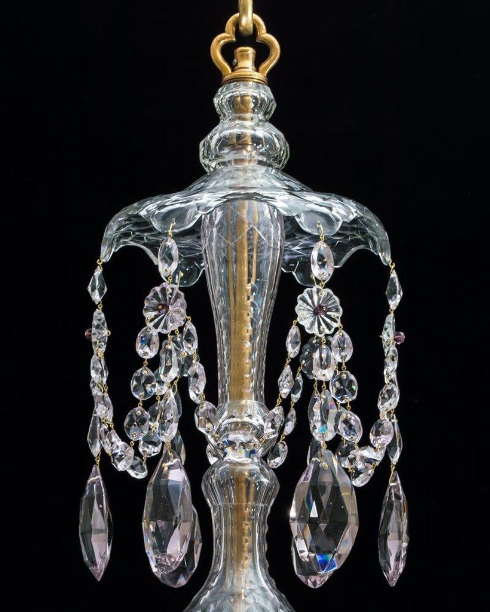 Cut Glass Rare Eight Light Baltic Chandelier In Georgian Style For Sale