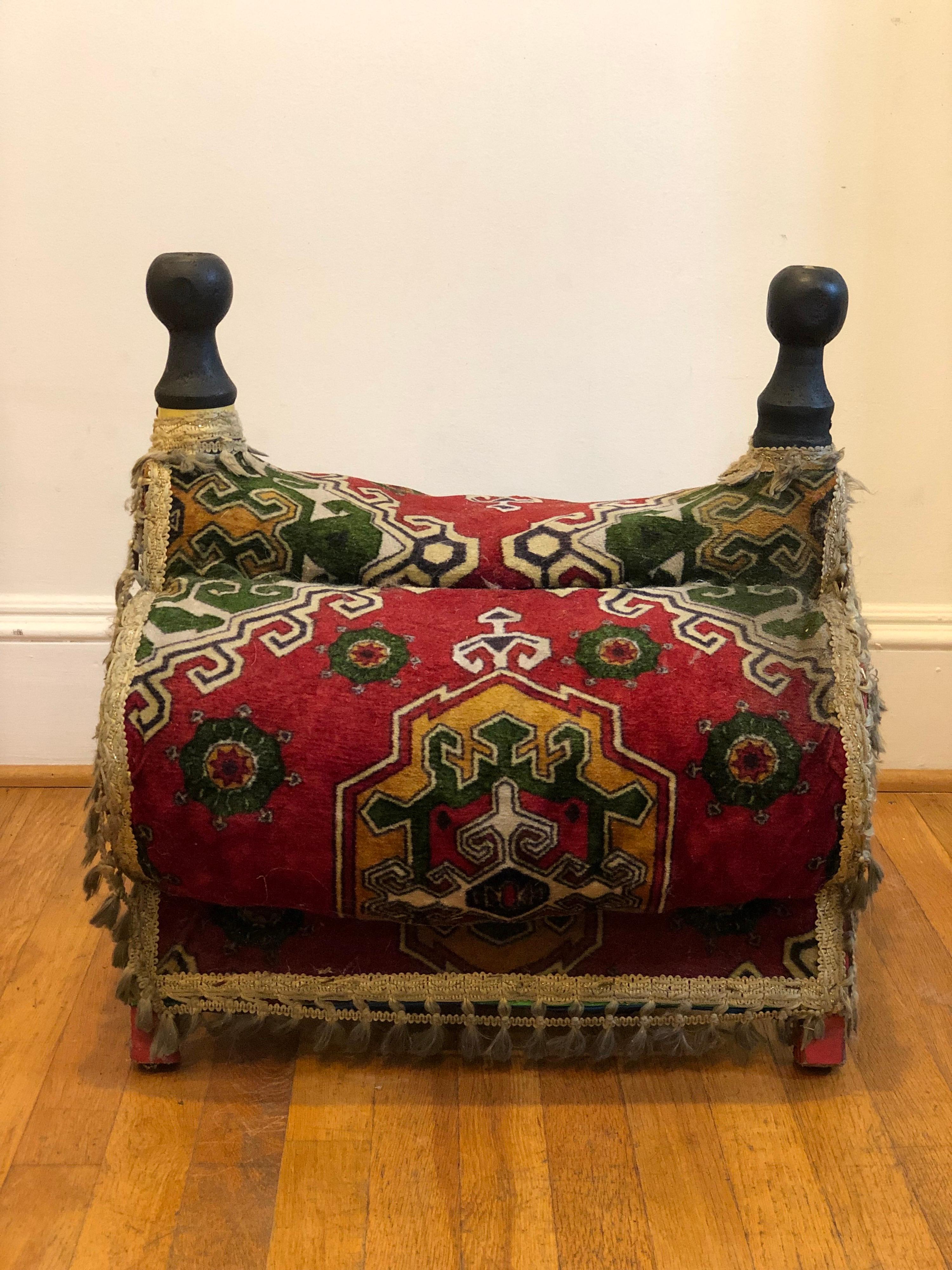 20th Century Rare Elaborate Traditional Wool Turkish Camel Saddle 