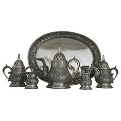 Service à thé Jogja rare et décoré de manière élaborée, 800/1000, atelier Moeljodihardjo