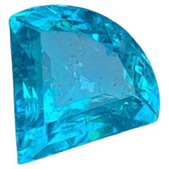 Rare Electric Blue Natural Apatite Gemstone, 5 Ct Modified Trillion Cut for Ring