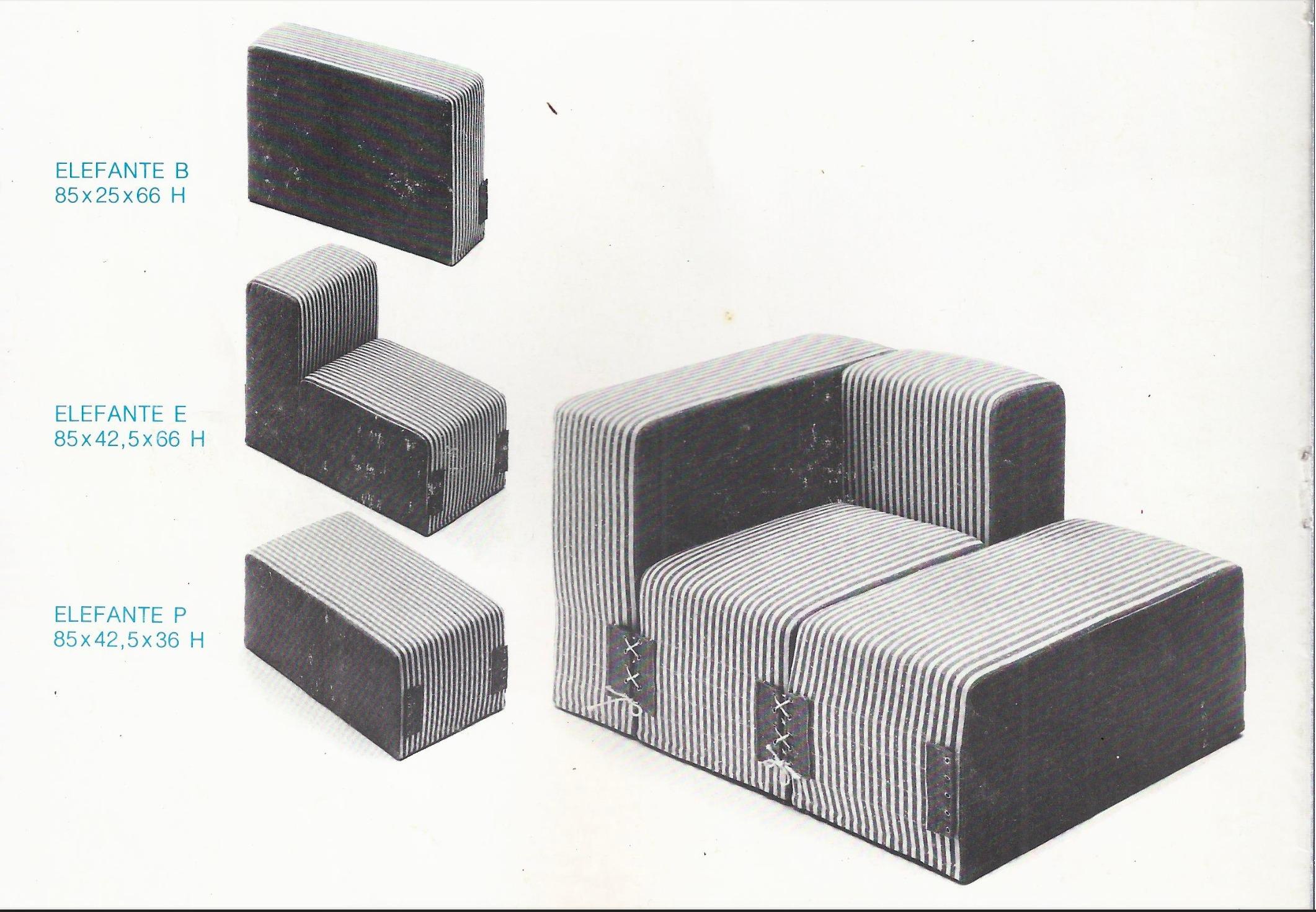 Seltene modulare Sofas „Elefante“ von Roberto Pamio für Stilwood, 1973 im Angebot 1