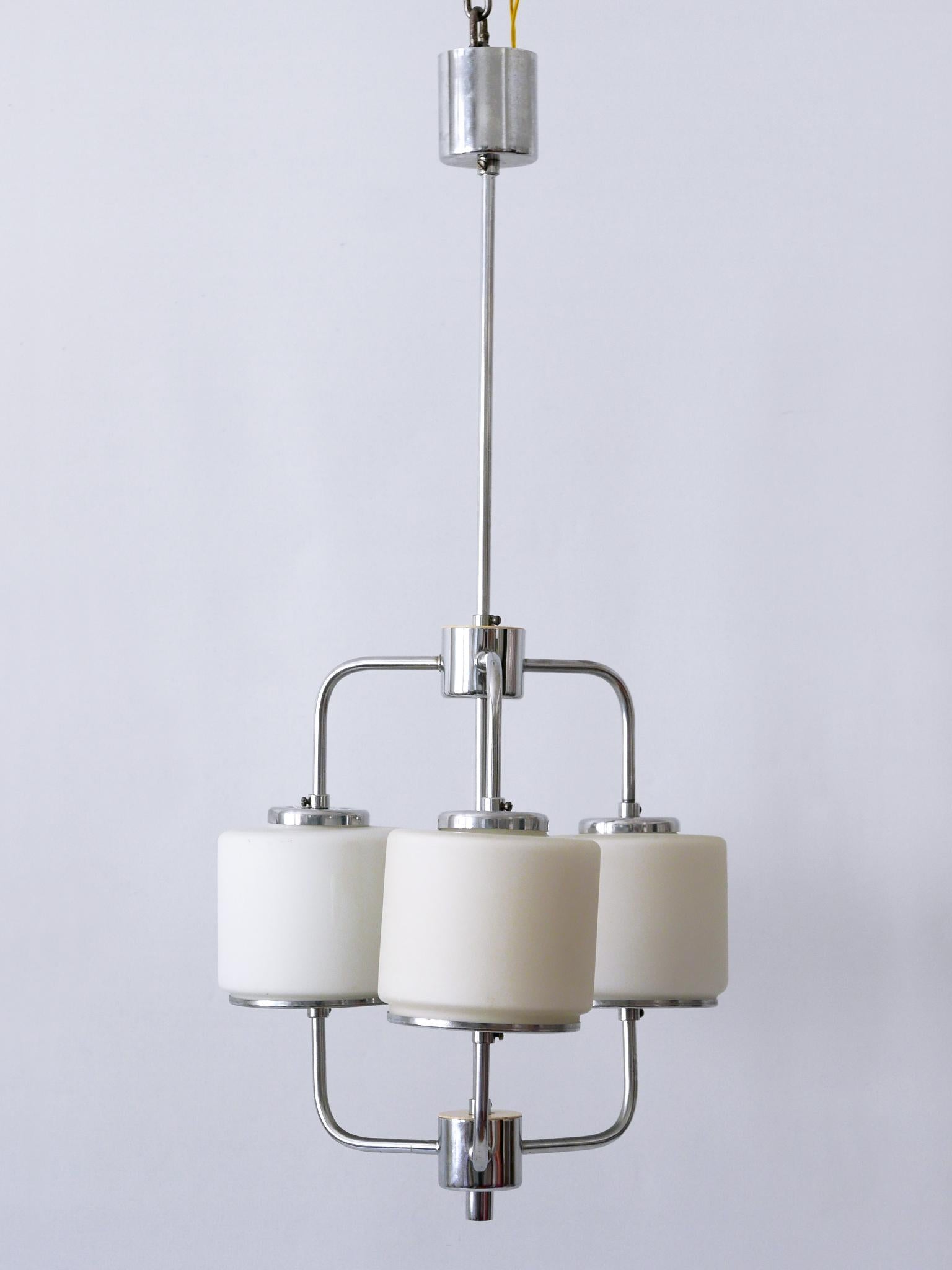 Rare & Elegant Art Deco or Bauhaus Chandelier or Pendant Lamp Germany 1930s For Sale 4