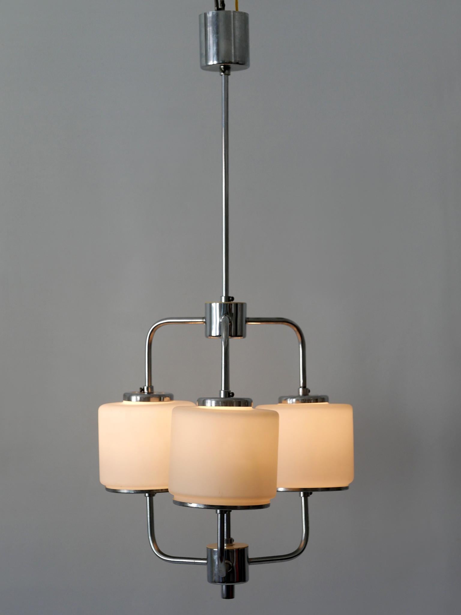 Rare & Elegant Art Deco or Bauhaus Chandelier or Pendant Lamp Germany 1930s For Sale 5
