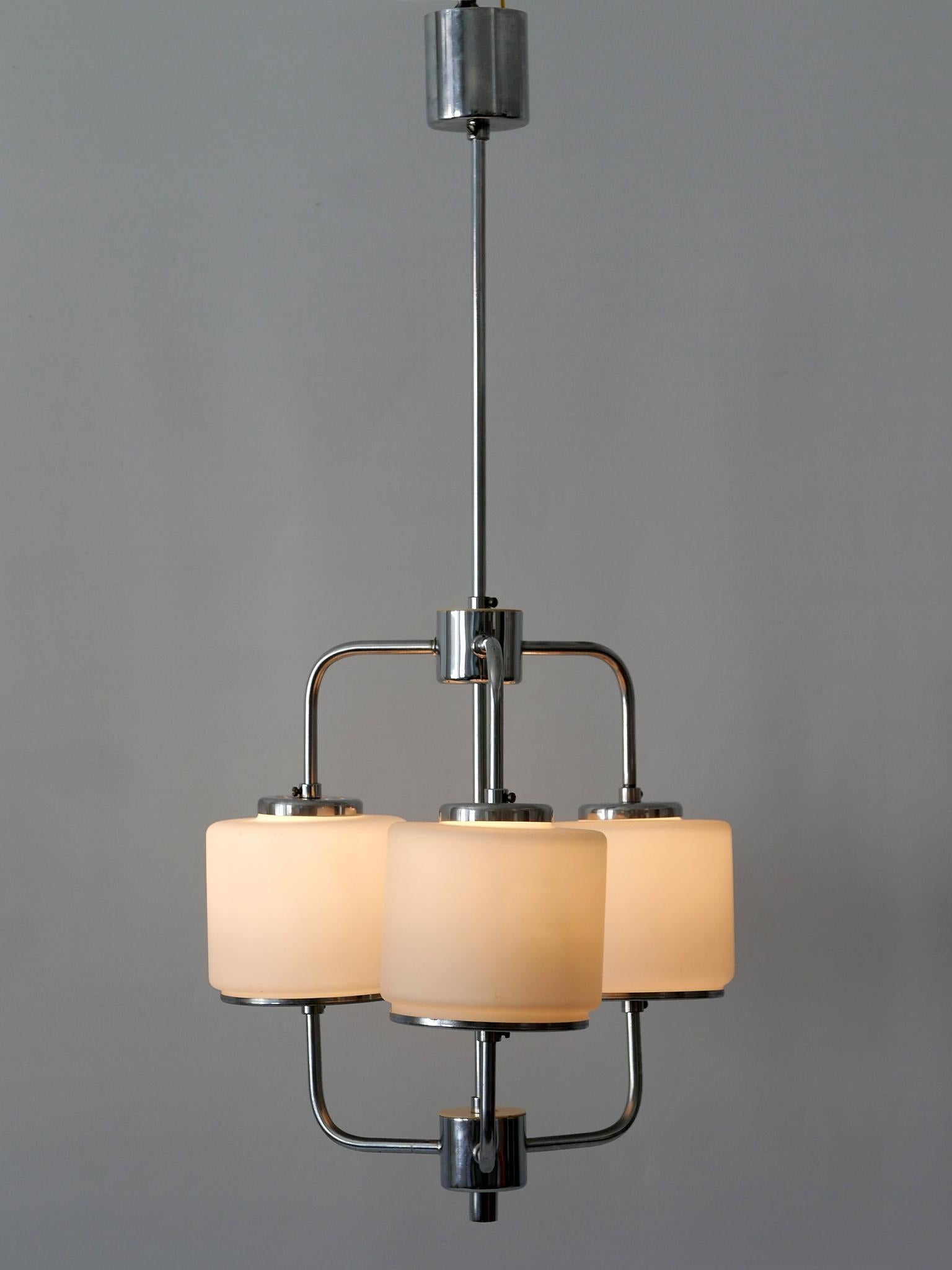 Rare & Elegant Art Deco or Bauhaus Chandelier or Pendant Lamp Germany 1930s For Sale 6