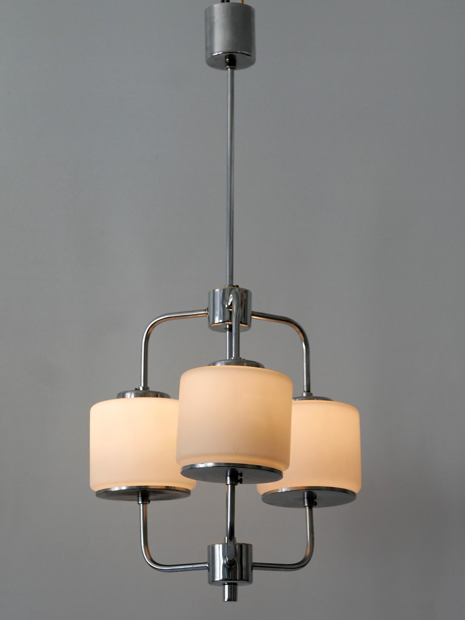 Rare & Elegant Art Deco or Bauhaus Chandelier or Pendant Lamp Germany 1930s For Sale 8
