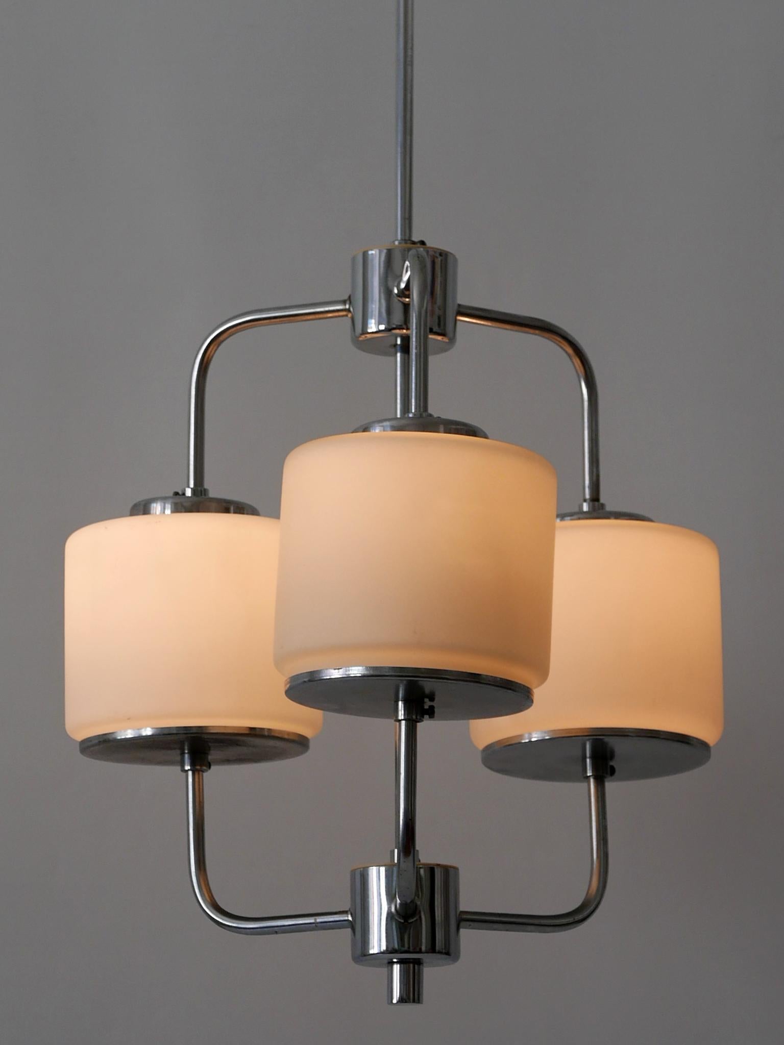 Rare & Elegant Art Deco or Bauhaus Chandelier or Pendant Lamp Germany 1930s For Sale 10
