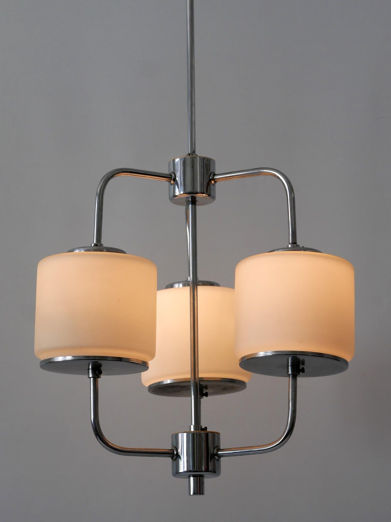 Rare & Elegant Art Deco or Bauhaus Chandelier or Pendant Lamp Germany 1930s For Sale 3
