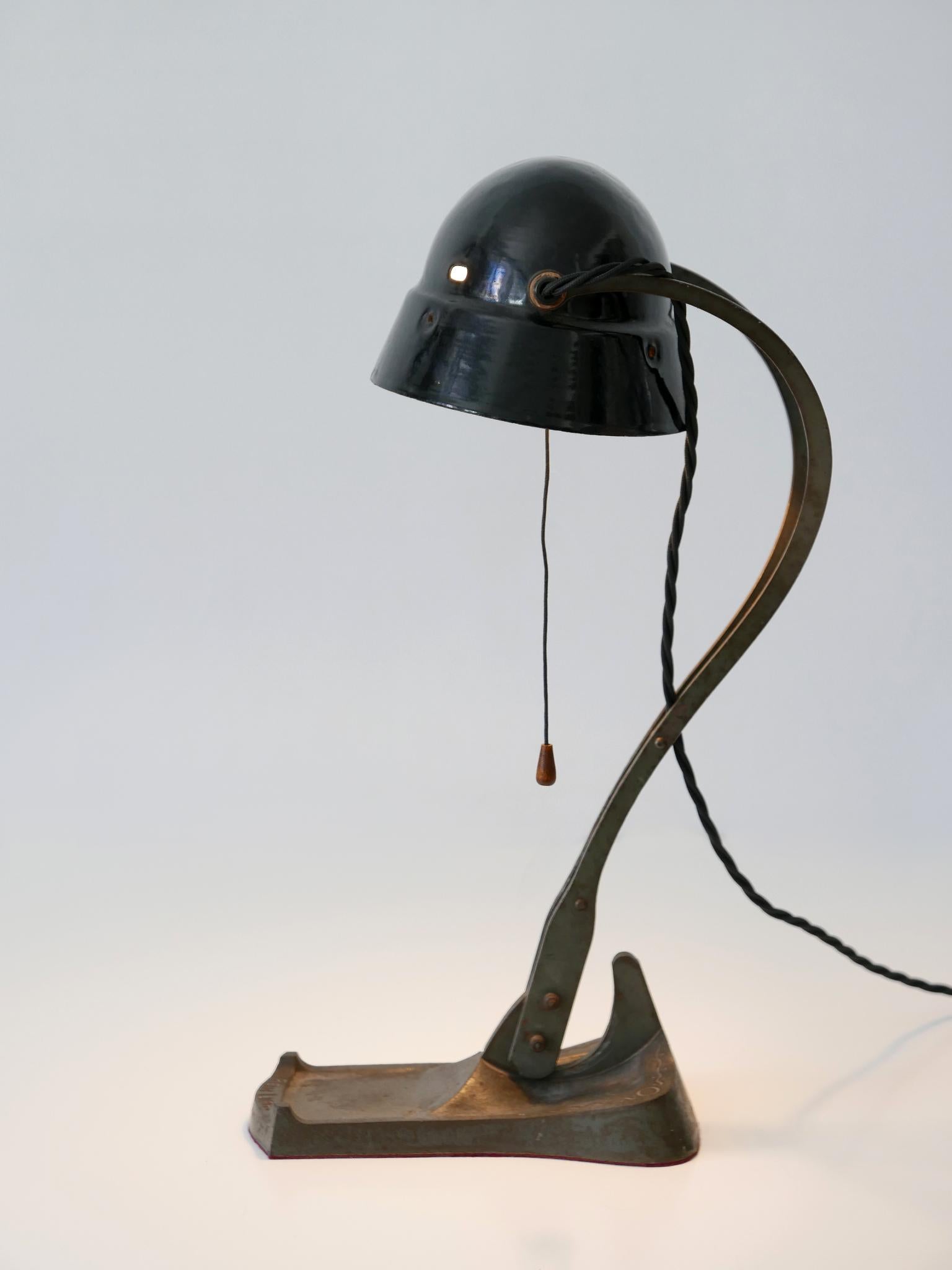 Metal Rare & Elegant Art Nouveau Desk Light or Table Lamp 'Rein Licht' 1910s Germany For Sale