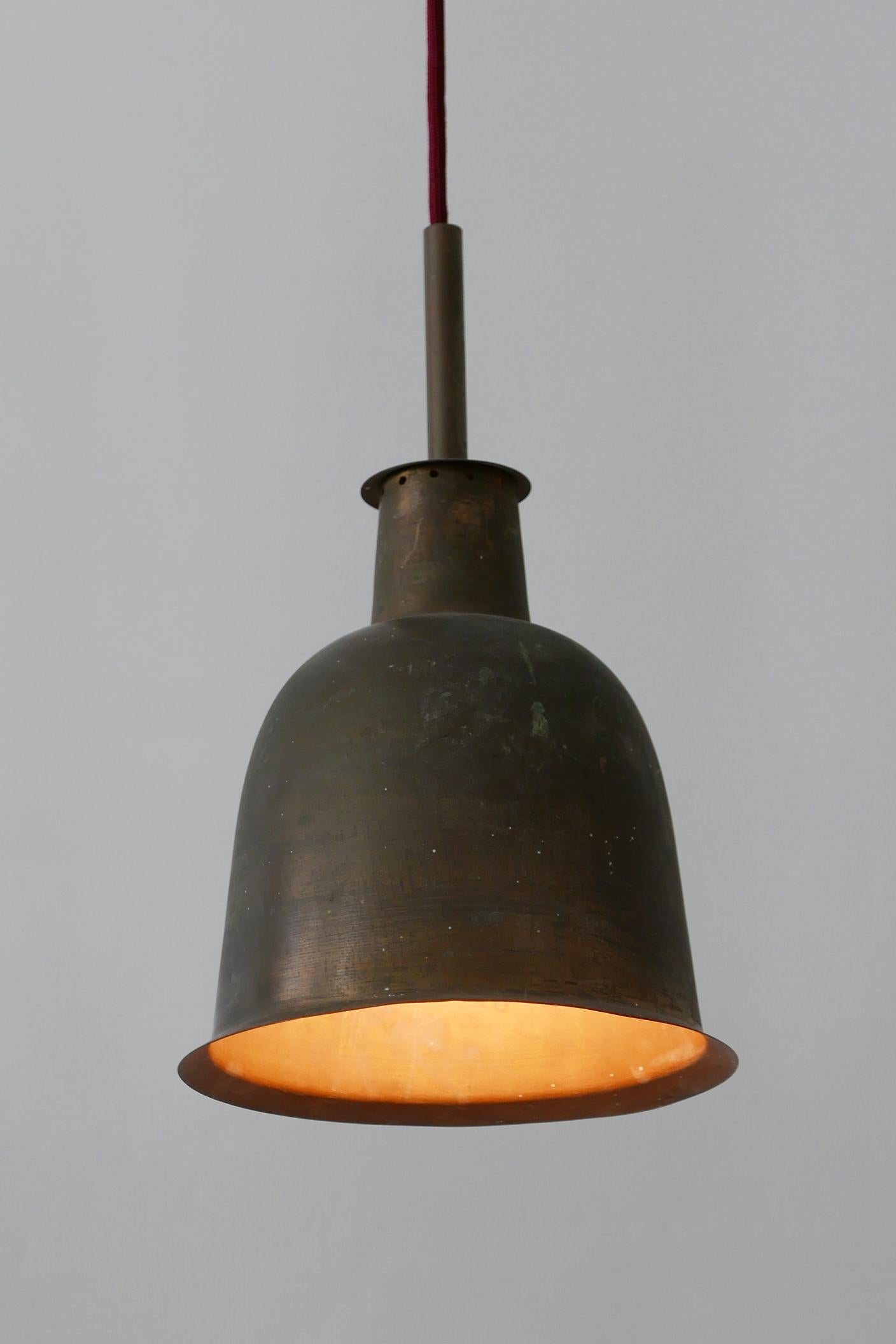Rare & Elegant Mid-Century Modern Brass Church Pendant Lamp, Germany, 1950s For Sale 7