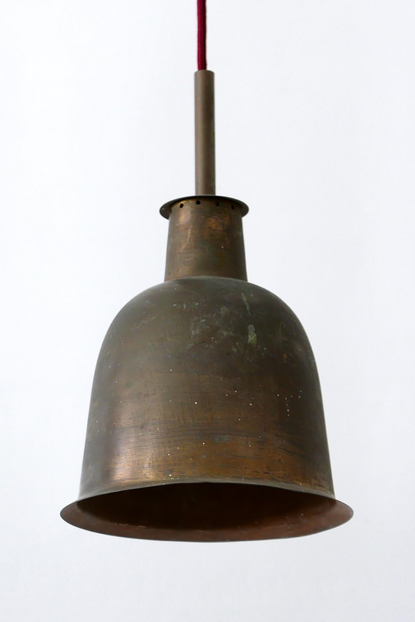 Rare & Elegant Mid-Century Modern Brass Church Pendant Lamp, Germany, 1950s In Fair Condition For Sale In Munich, DE