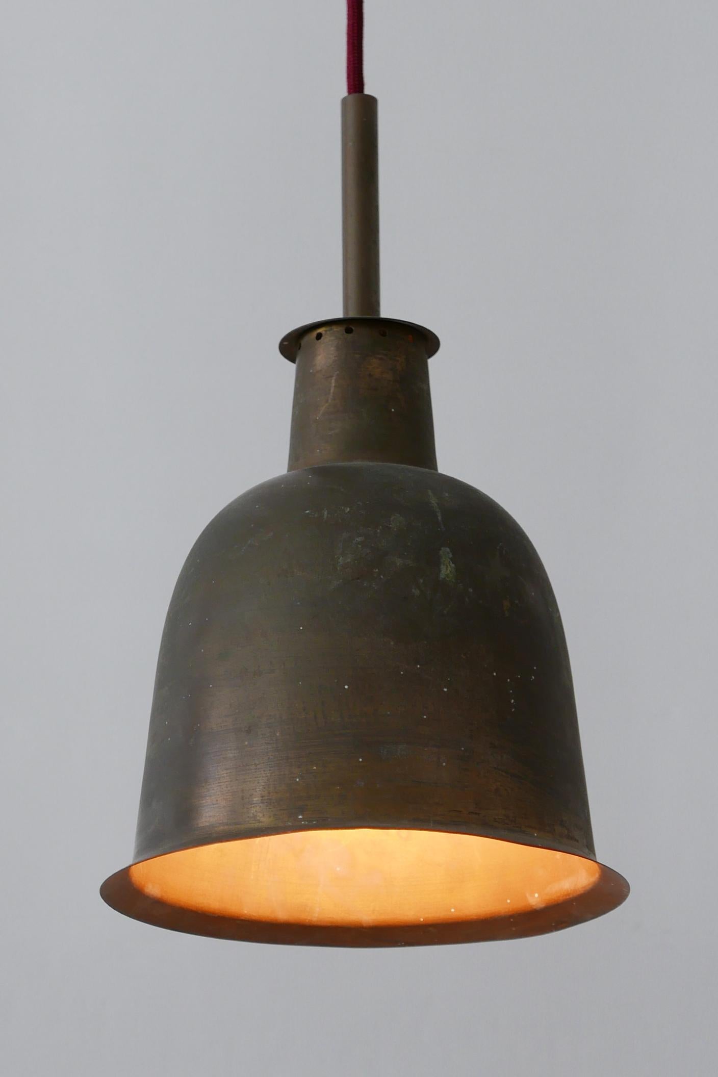 Mid-20th Century Rare & Elegant Mid-Century Modern Brass Church Pendant Lamp, Germany, 1950s For Sale