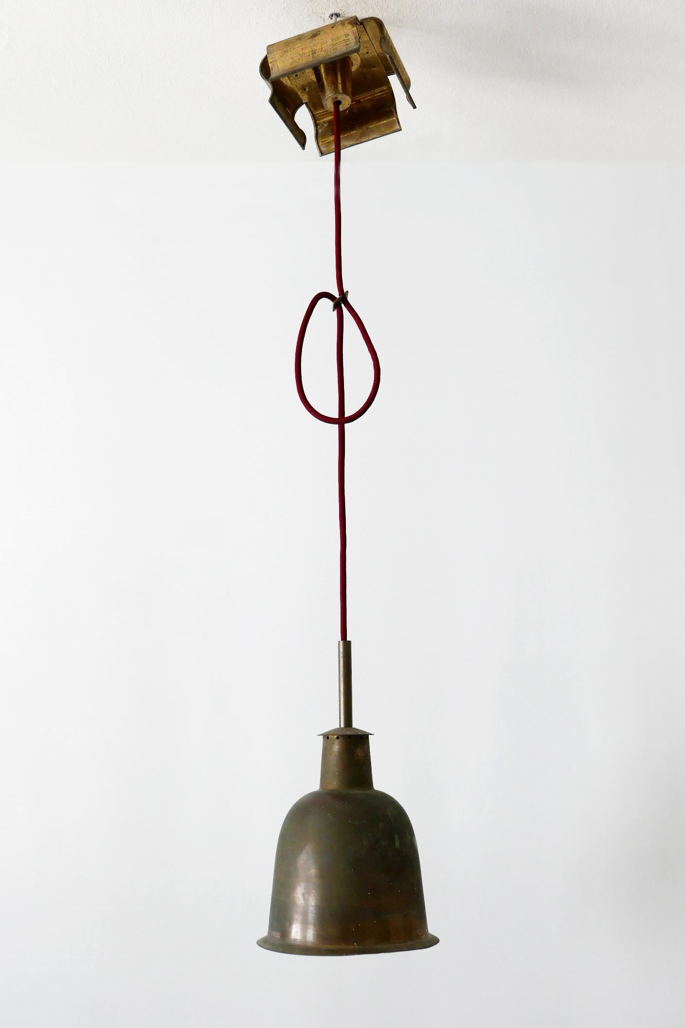 Rare & Elegant Mid-Century Modern Brass Church Pendant Lamp, Germany, 1950s For Sale 1