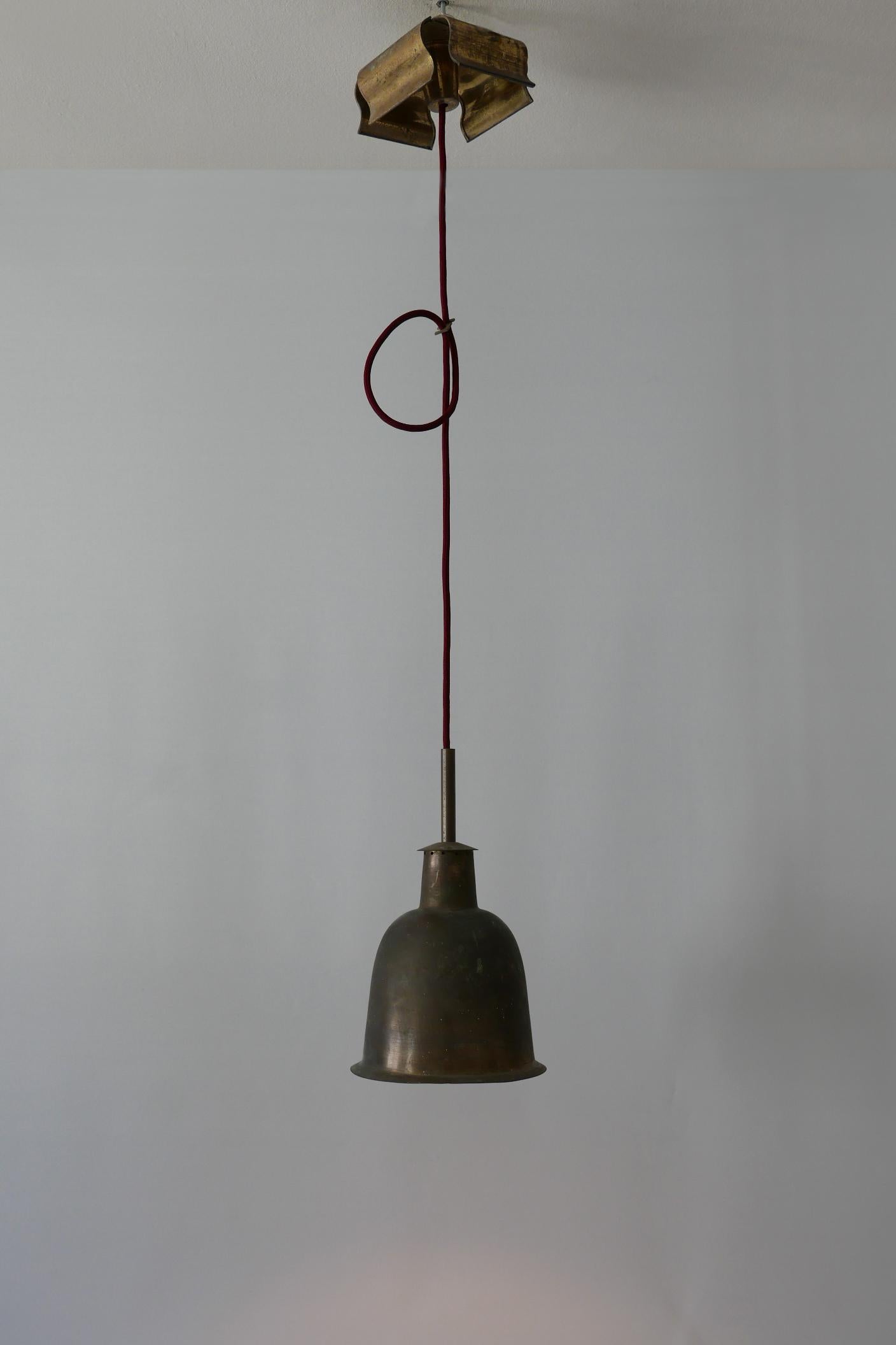 Rare & Elegant Mid-Century Modern Brass Church Pendant Lamp, Germany, 1950s For Sale 2