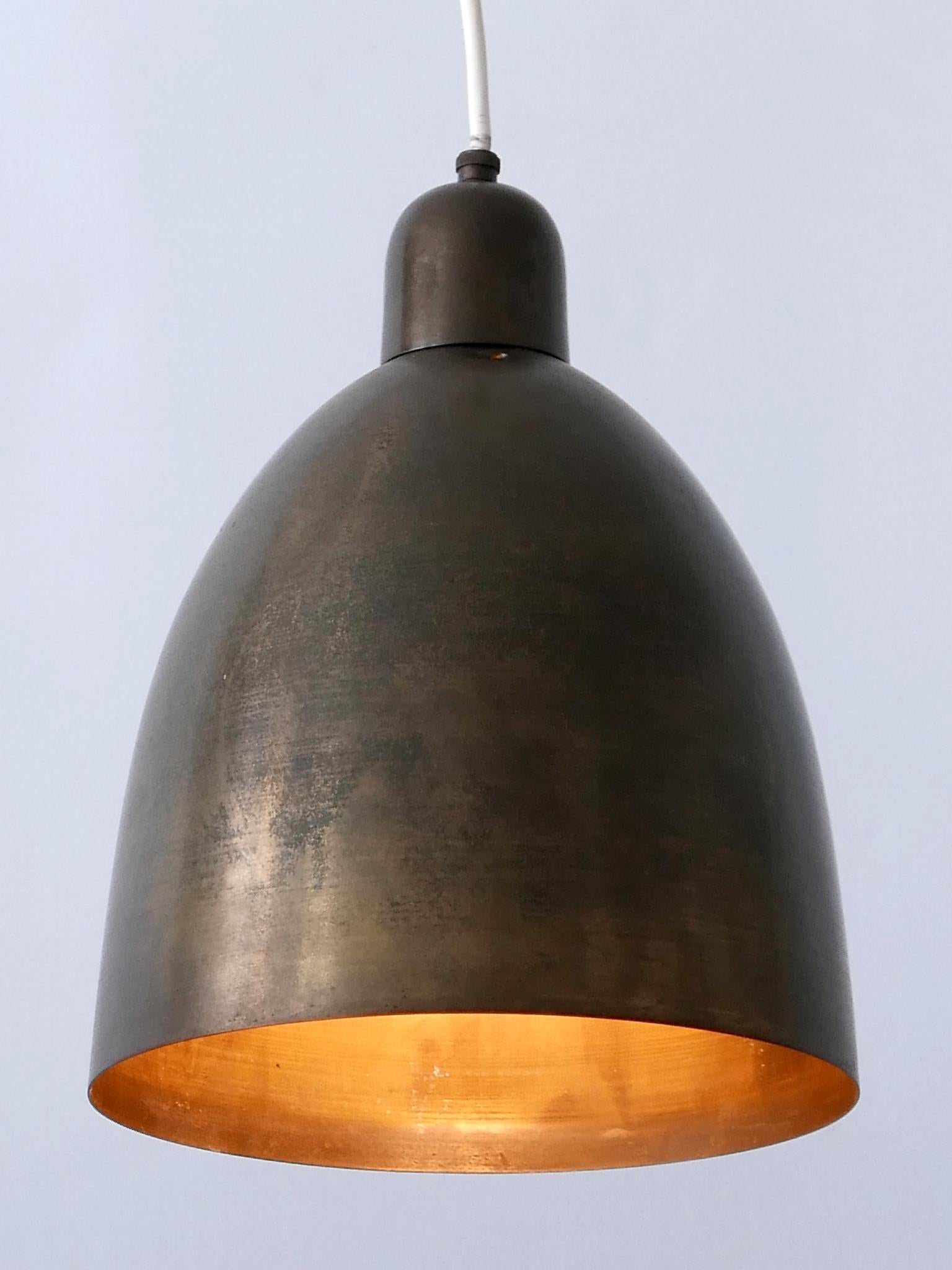 Rare & Elegant Mid-Century Modern Brass Church Pendant Lamps Germany 1950s For Sale 6