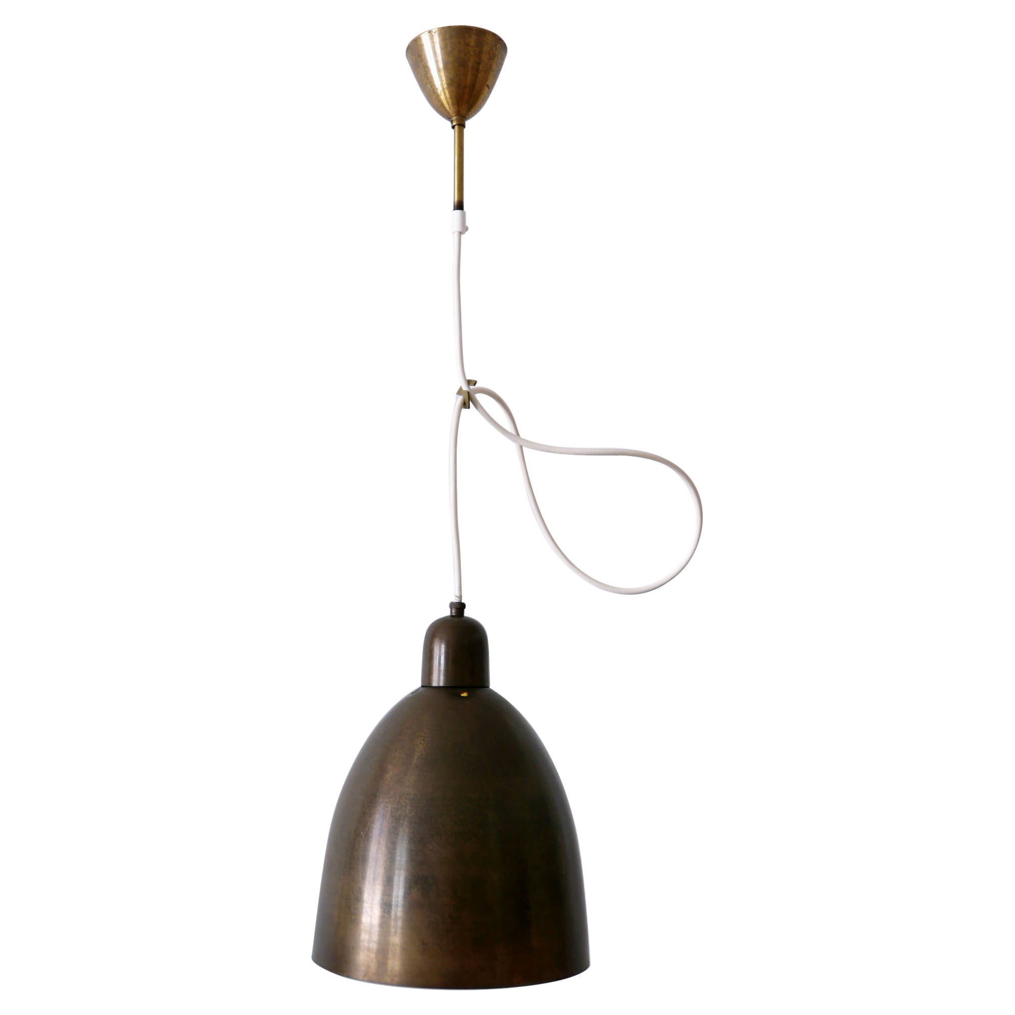 Rare ed eleganti lampade a sospensione da chiesa in ottone della metà del secolo scorso, Germania, anni '50