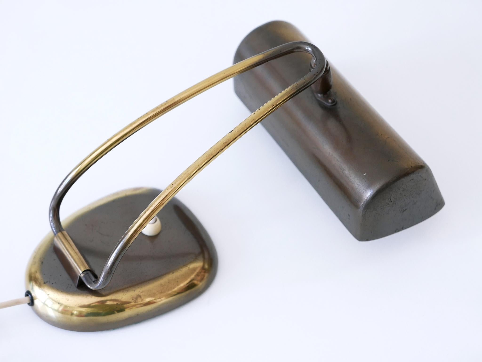 Rare & Elegant Mid-Century Modern Brass Piano Lamp or Desk Light Germany 1950s For Sale 11