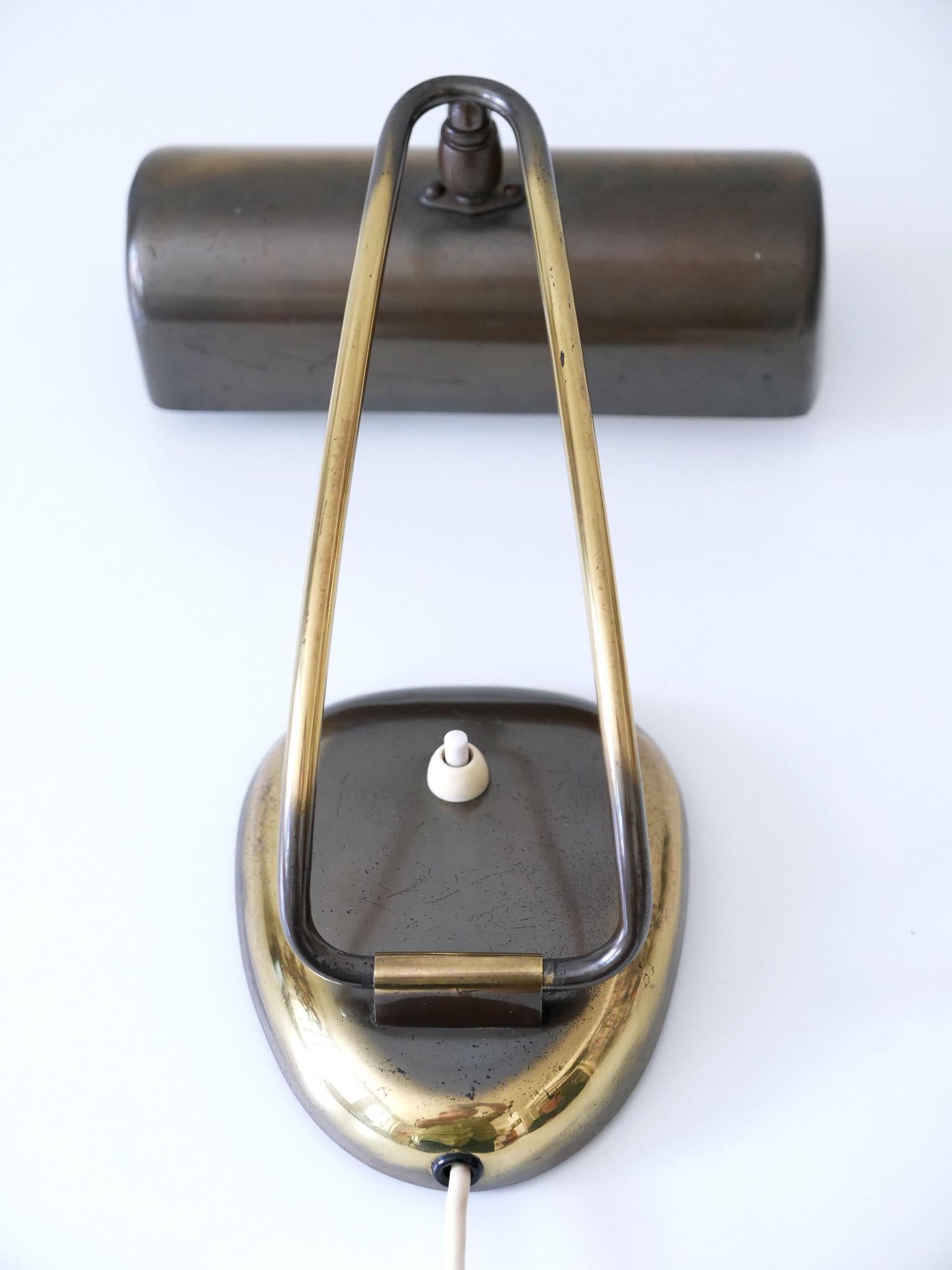 Rare & Elegant Mid-Century Modern Brass Piano Lamp or Desk Light Germany 1950s For Sale 14