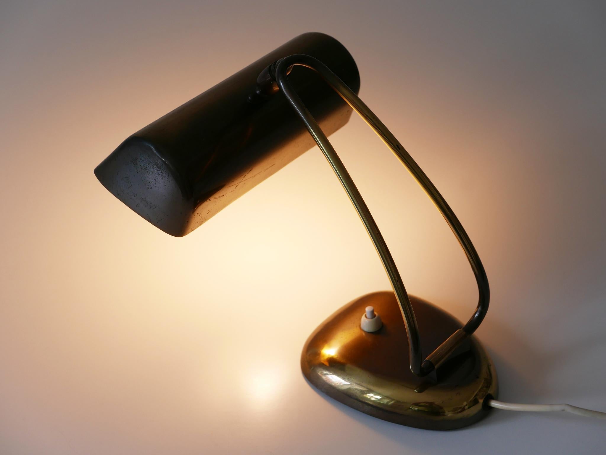 Rare & Elegant Mid-Century Modern Brass Piano Lamp or Desk Light Germany 1950s In Good Condition For Sale In Munich, DE