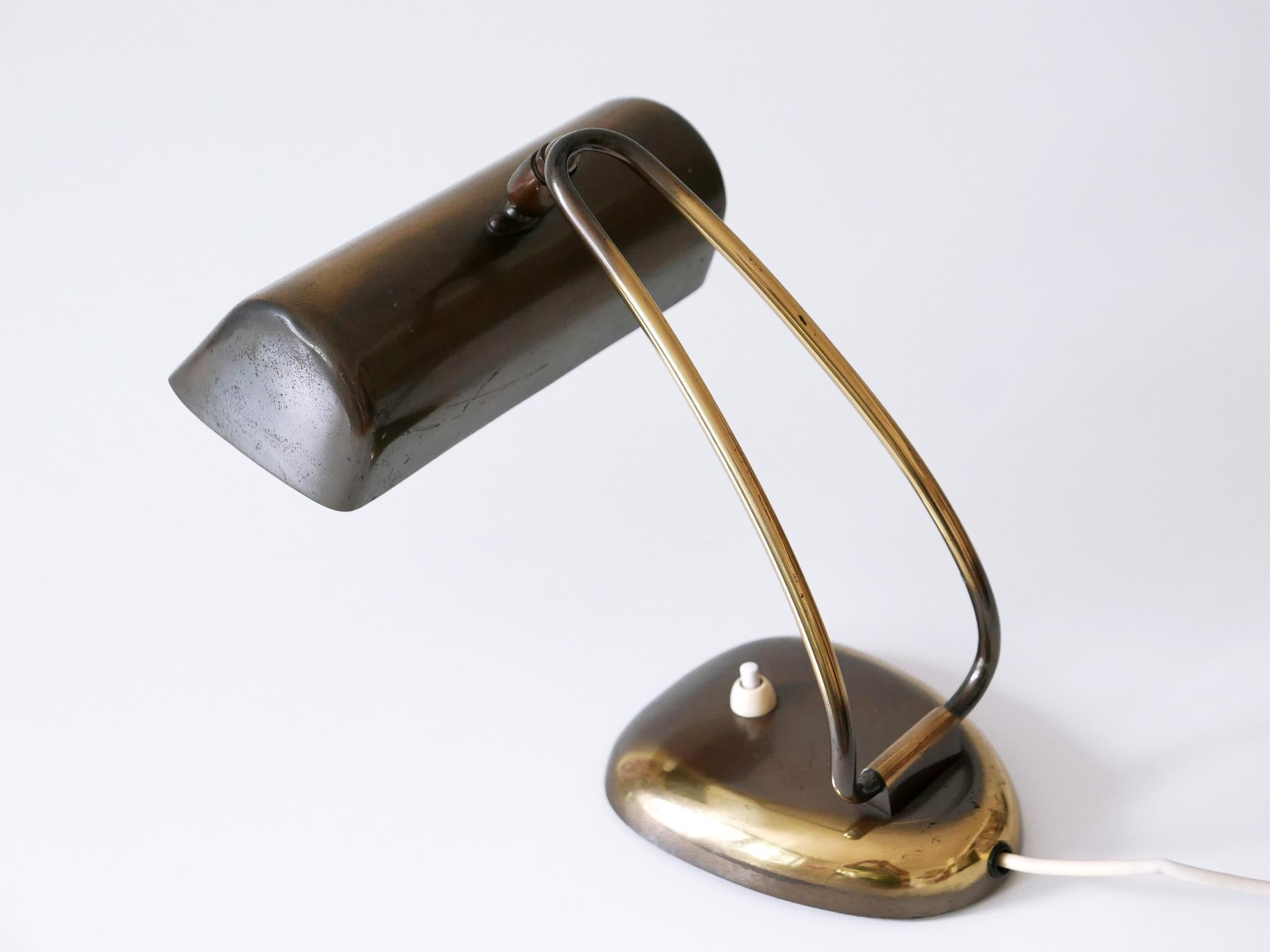 Mid-20th Century Rare & Elegant Mid-Century Modern Brass Piano Lamp or Desk Light Germany 1950s For Sale