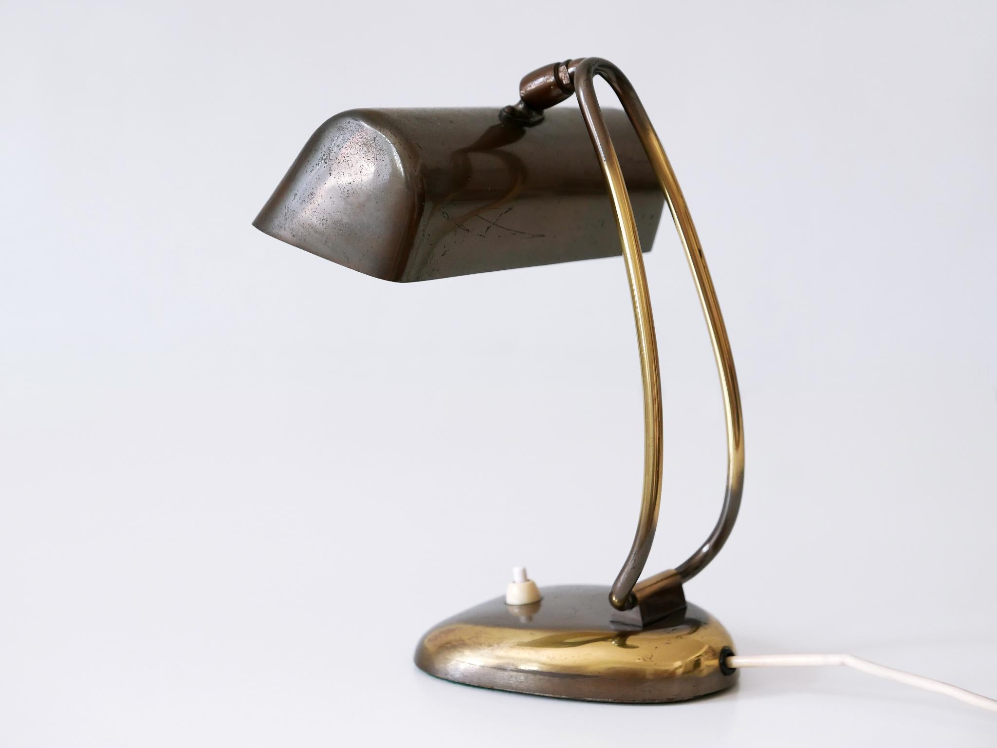 Rare & Elegant Mid-Century Modern Brass Piano Lamp or Desk Light Germany 1950s For Sale 1