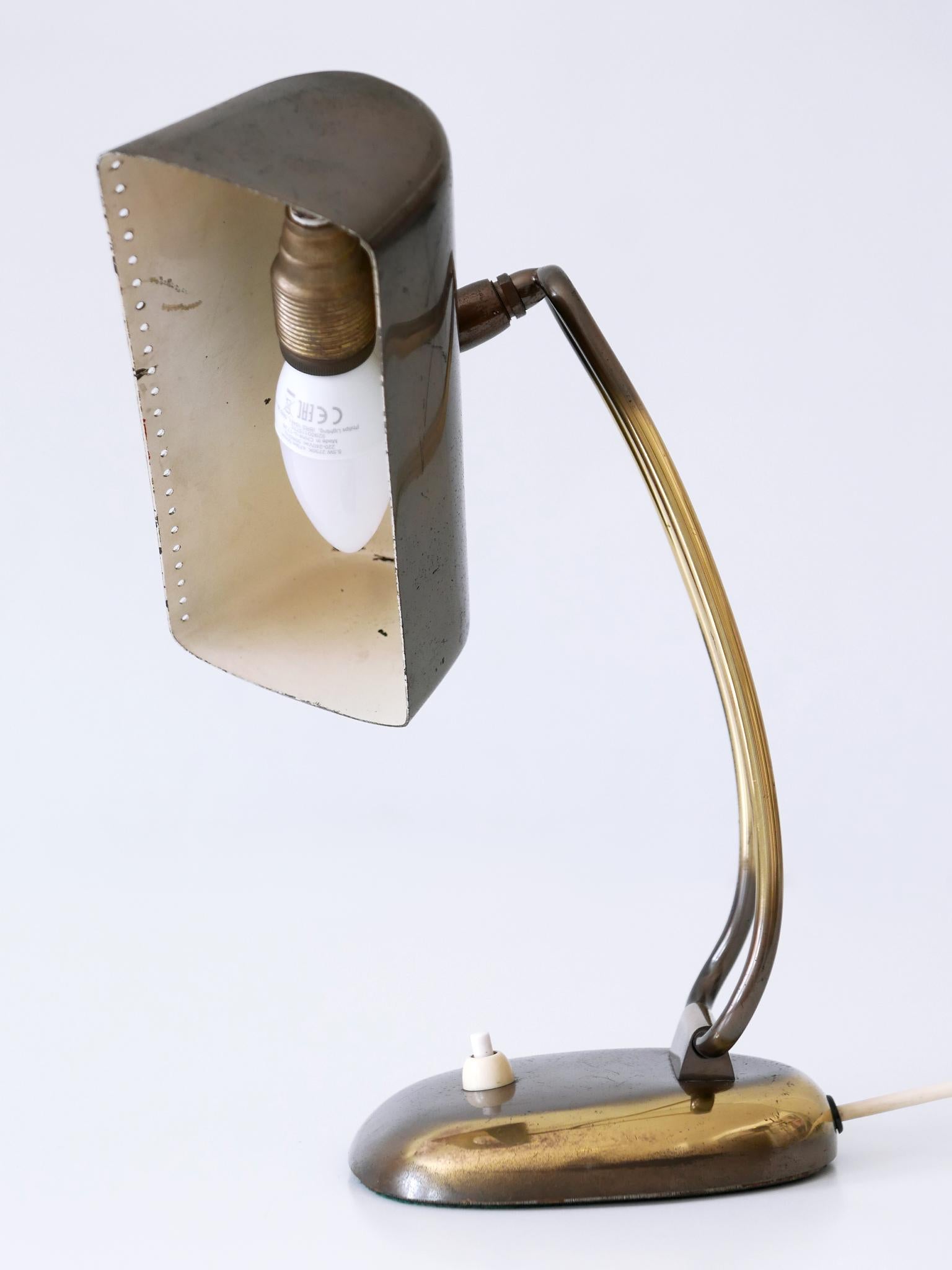Rare & Elegant Mid-Century Modern Brass Piano Lamp or Desk Light Germany 1950s For Sale 4
