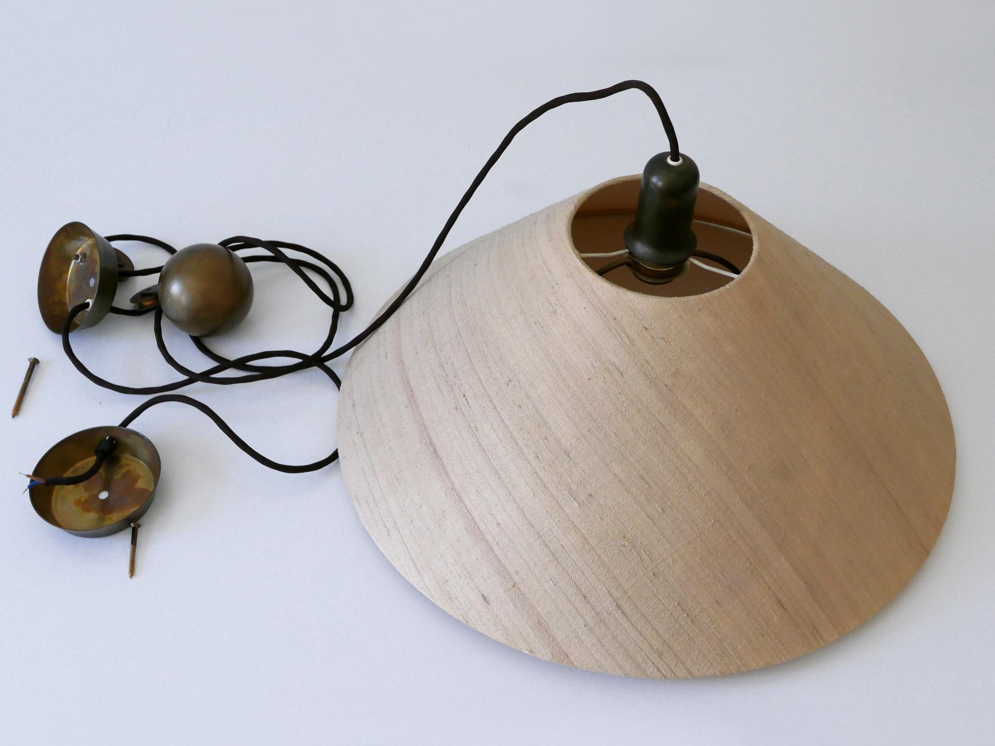Rare Elegant Mid Century Modern Counterweight Brass Pendant Lamp Germany 1960s 14