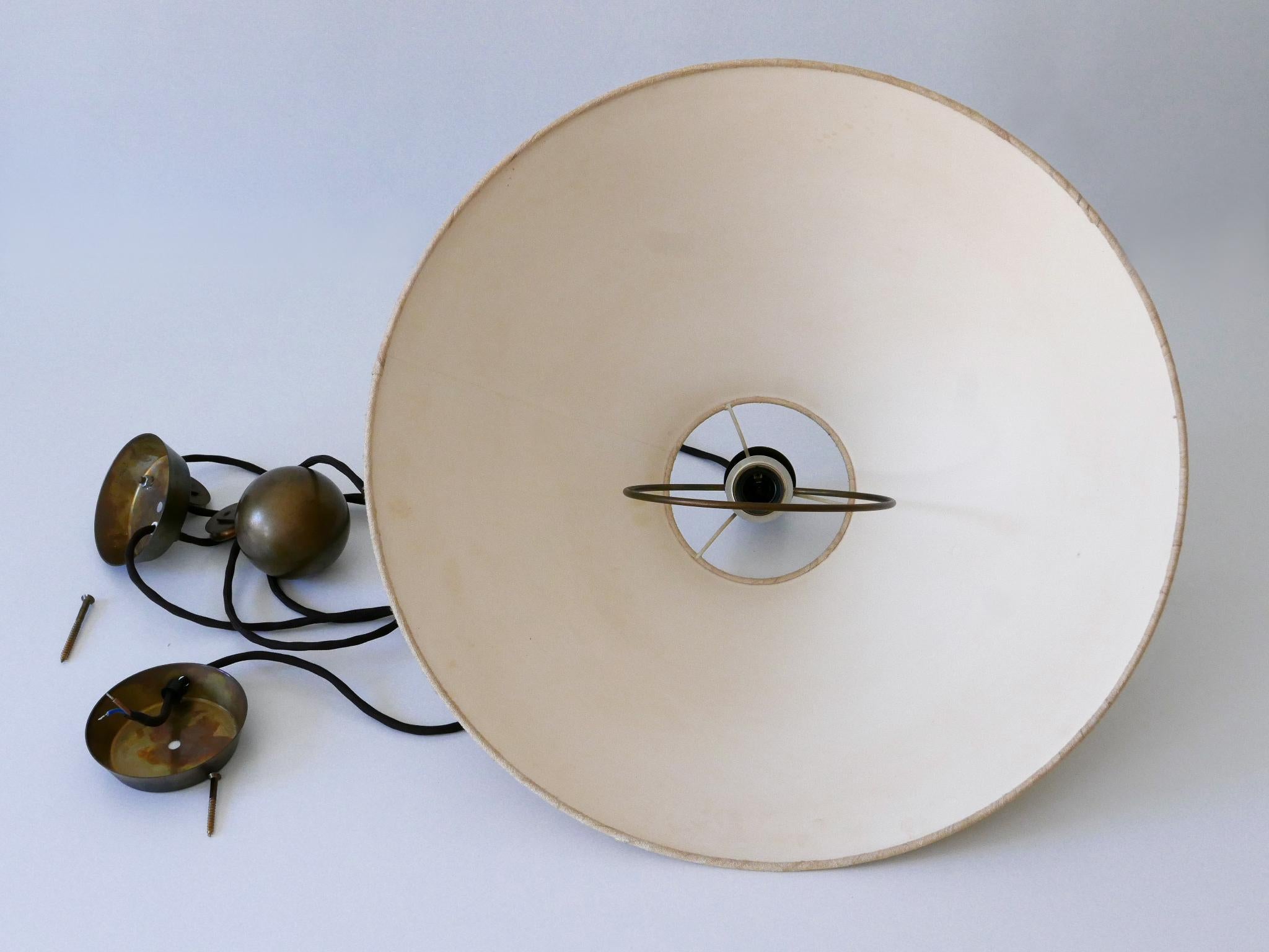 Rare Elegant Mid Century Modern Counterweight Brass Pendant Lamp Germany 1960s 15