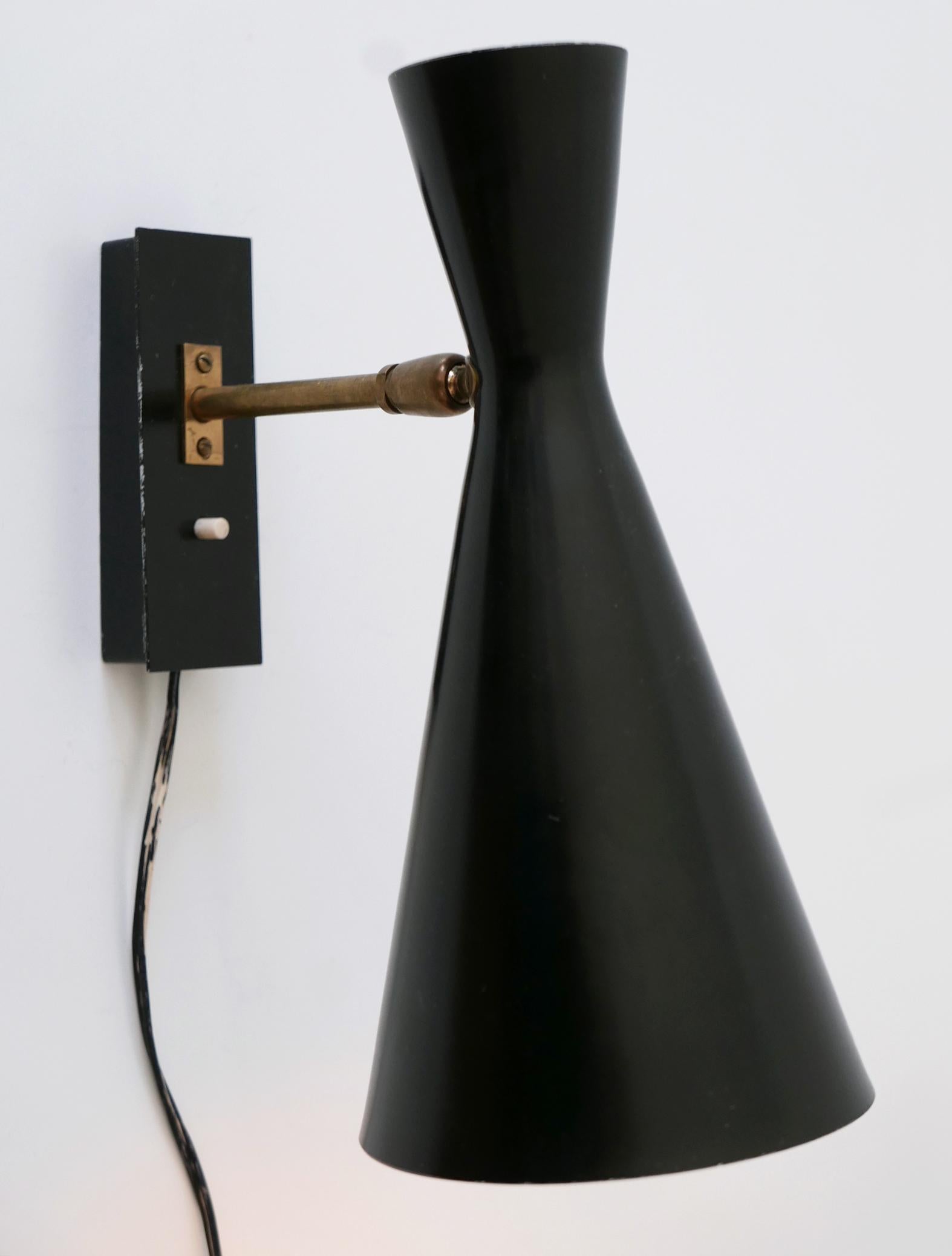 Rare & Elegant Mid-Century Modern Diabolo Sconce by BAG Turgi Switzerland 1950s In Good Condition For Sale In Munich, DE