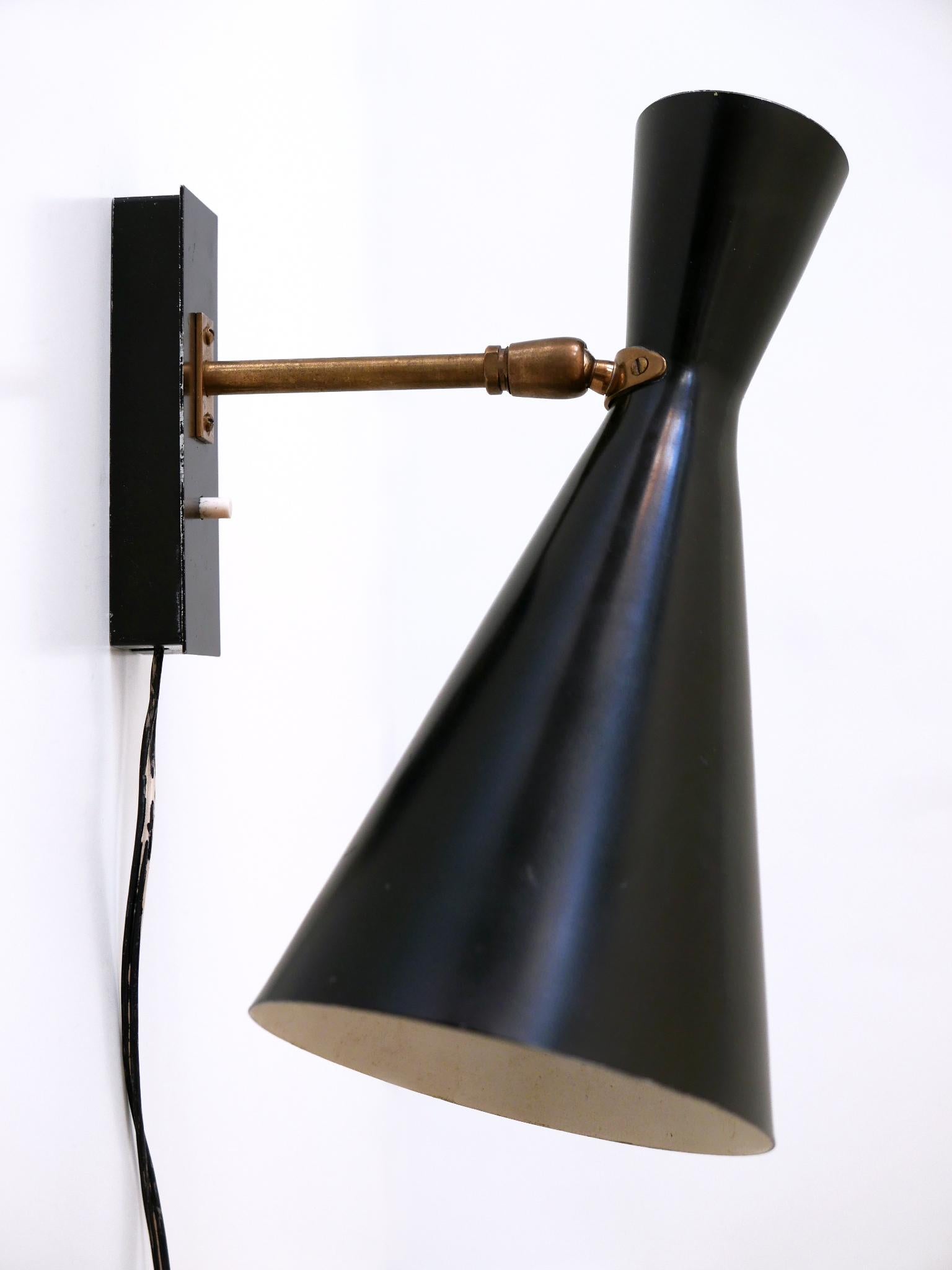 Rare & Elegant Mid-Century Modern Diabolo Sconce by BAG Turgi Switzerland 1950s For Sale 2