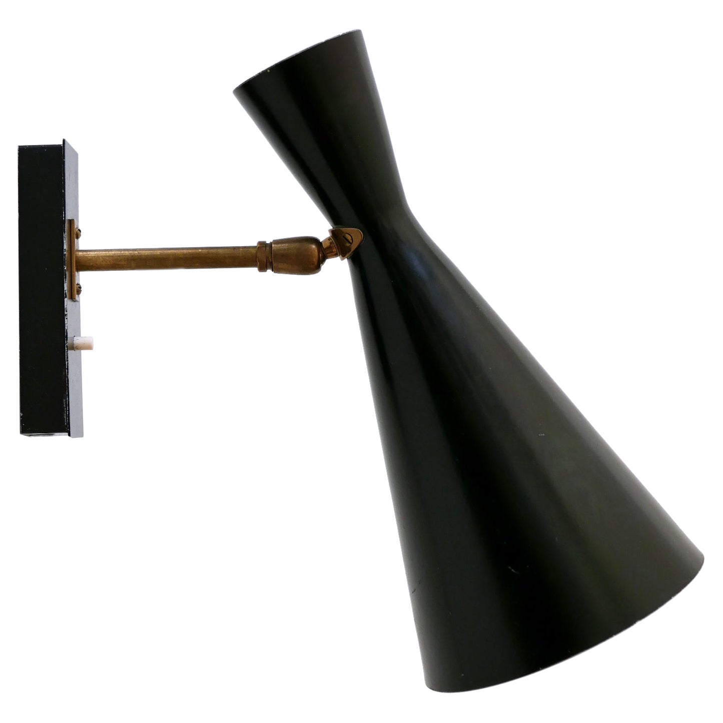 Rare & Elegant Mid-Century Modern Diabolo Sconce by BAG Turgi Switzerland 1950s