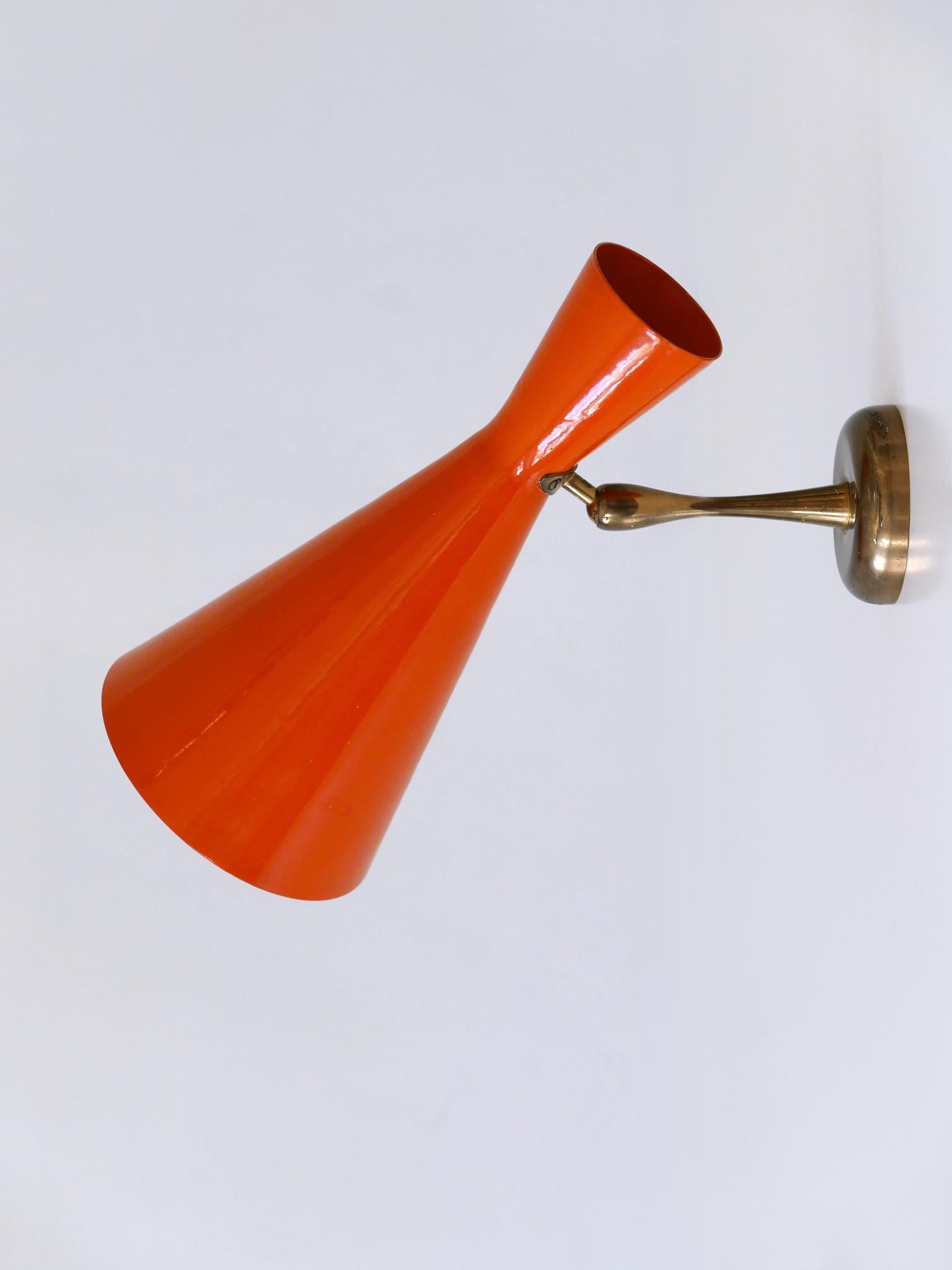 Raro y elegante candelabro o aplique diábolo moderno de mediados de siglo Alemania Años 50 en venta 2