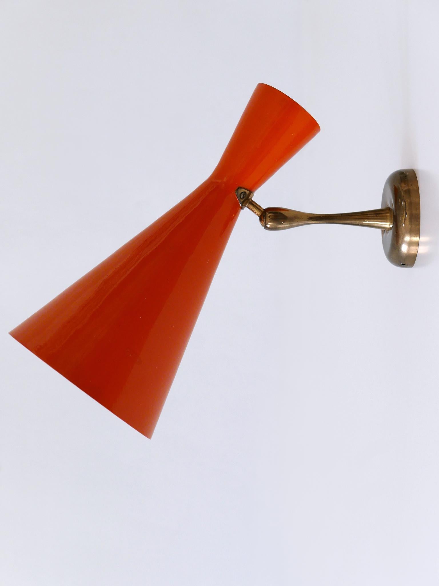 Raro y elegante candelabro o aplique diábolo moderno de mediados de siglo Alemania Años 50 en venta 3