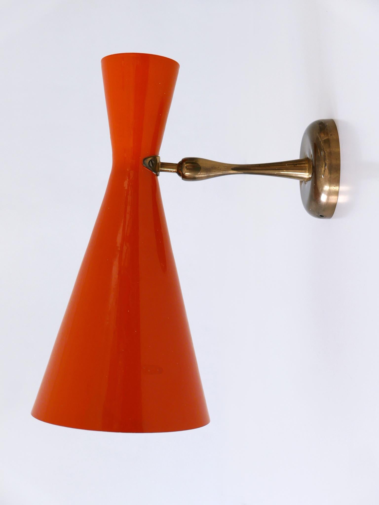 Raro y elegante candelabro o aplique diábolo moderno de mediados de siglo Alemania Años 50 en venta 6