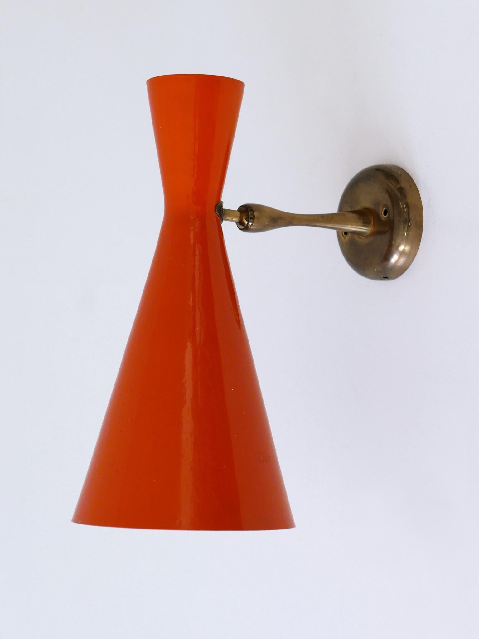 Raro y elegante candelabro o aplique diábolo moderno de mediados de siglo Alemania Años 50 en venta 7