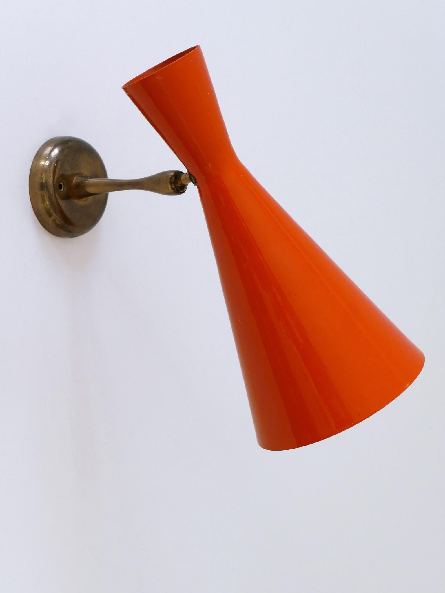 Raro y elegante candelabro o aplique diábolo moderno de mediados de siglo Alemania Años 50 Alemán en venta