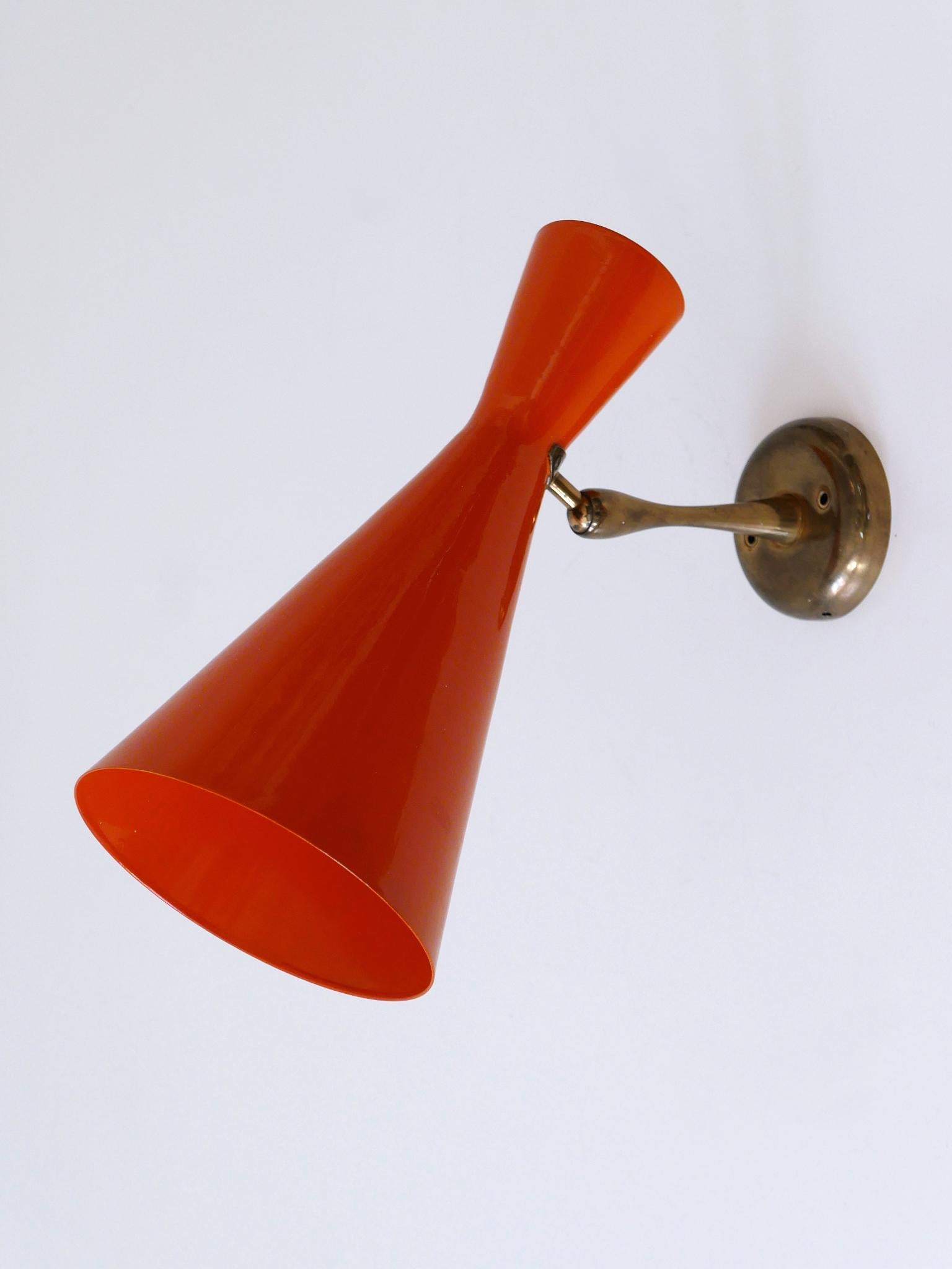 Raro y elegante candelabro o aplique diábolo moderno de mediados de siglo Alemania Años 50 Aluminio en venta