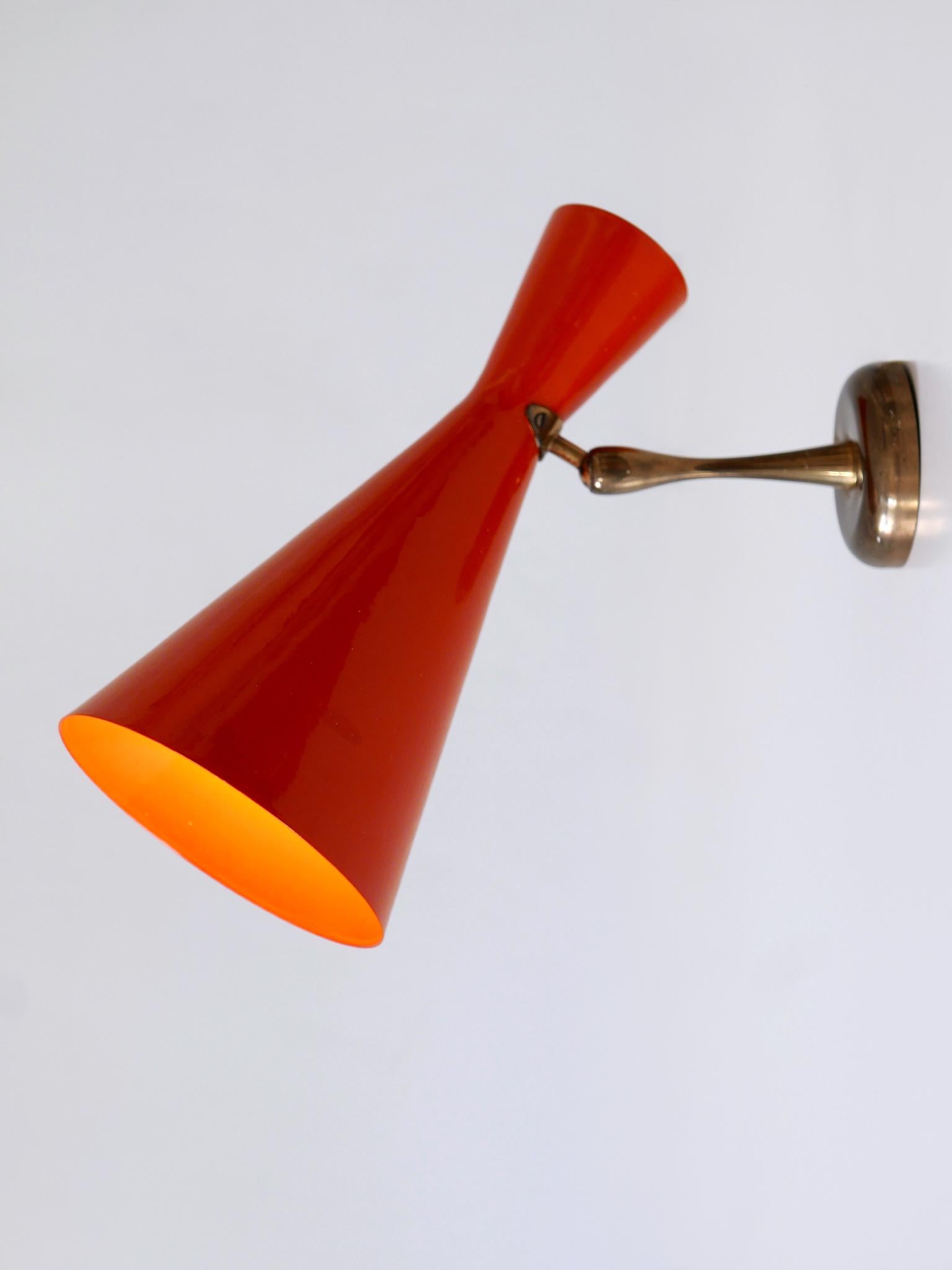 Raro y elegante candelabro o aplique diábolo moderno de mediados de siglo Alemania Años 50 en venta 1