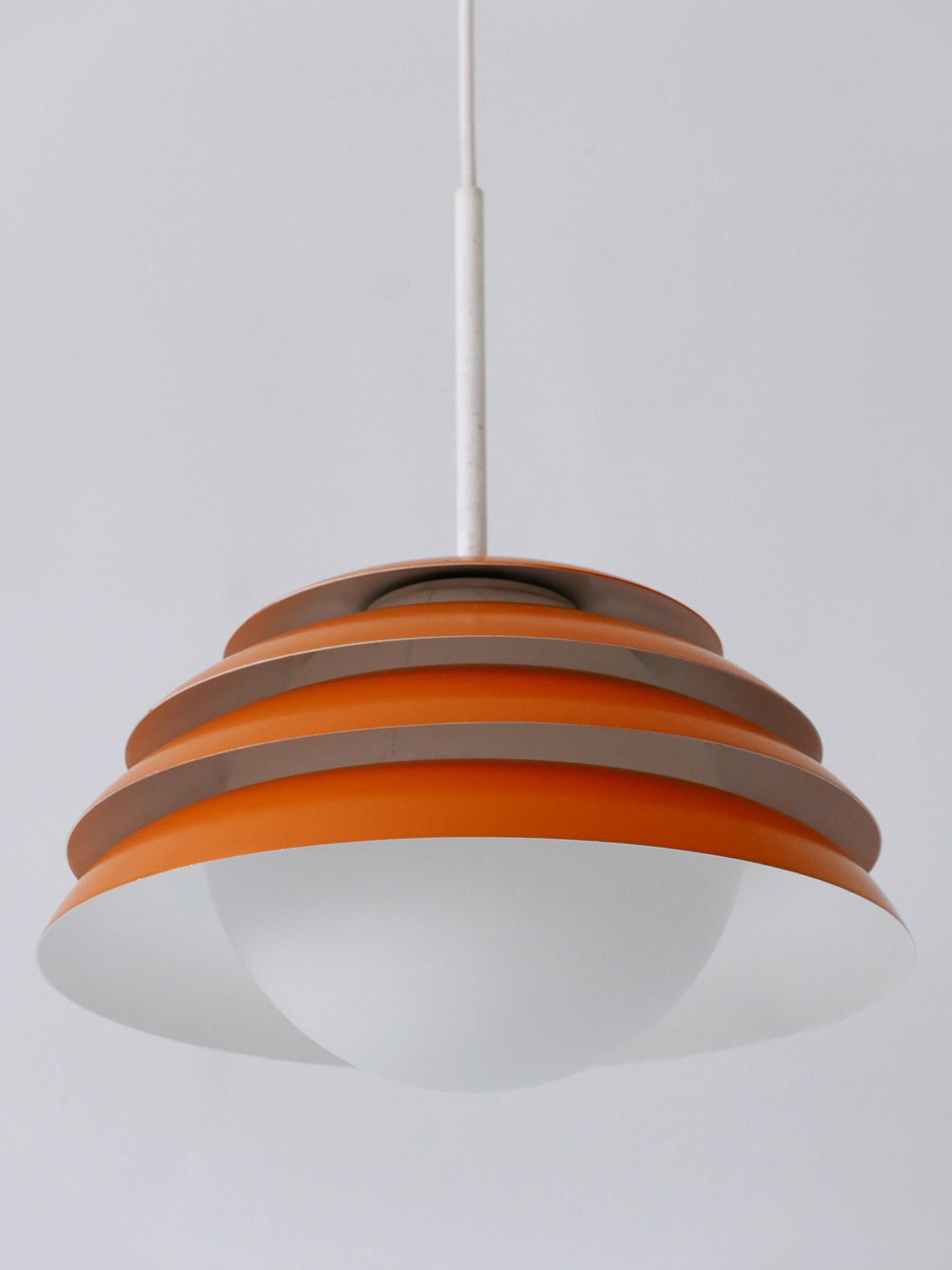 Aluminum Rare & Elegant Mid Century Modern Pendant Lamp or Hanging Light Germany 1960s For Sale