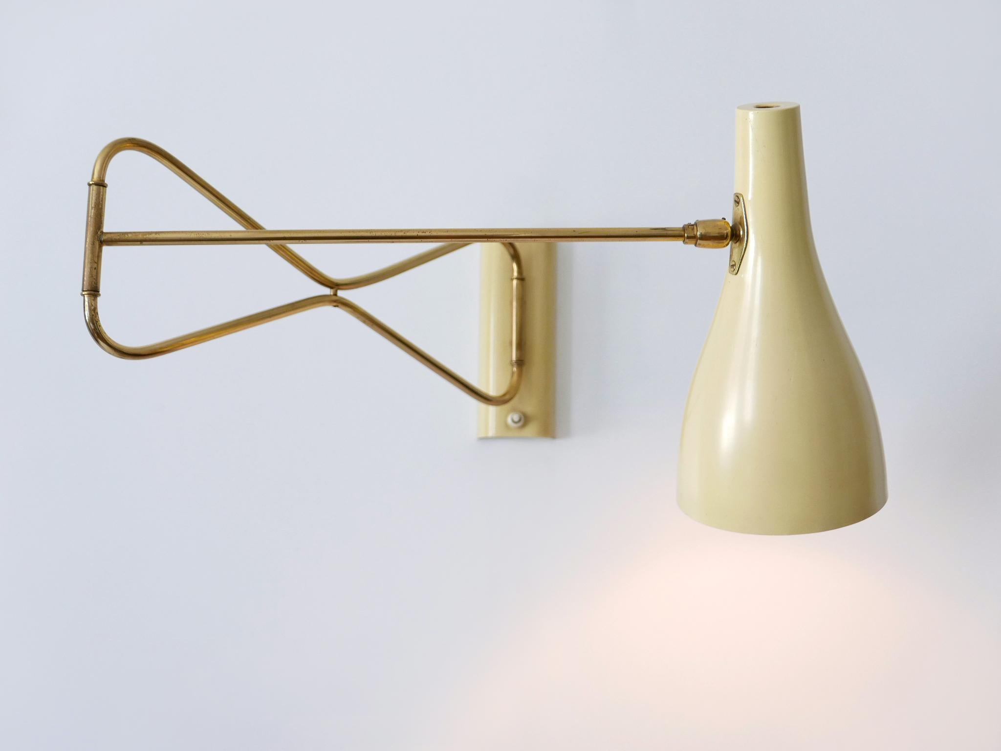 Mid-20th Century Rare & Elegant Mid Century Modern Wall Lamp '9590/28' by Cosack Germany 1950s For Sale