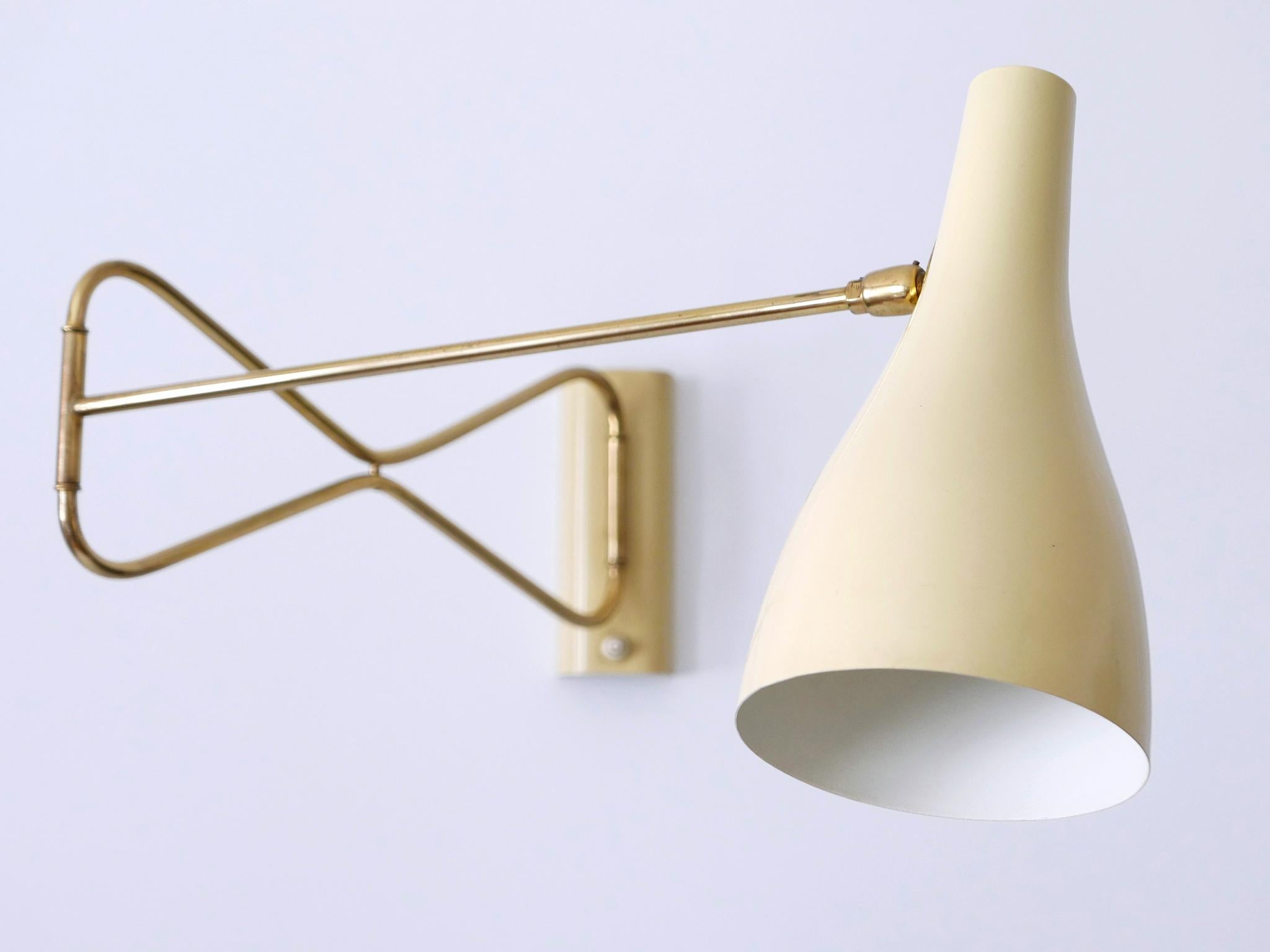 Rare & Elegant Mid Century Modern Wall Lamp '9590/28' by Cosack Germany 1950s For Sale 1