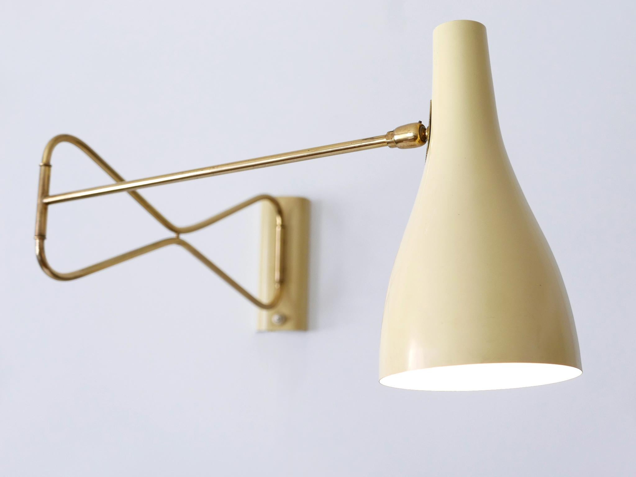 Rare & Elegant Mid Century Modern Wall Lamp '9590/28' by Cosack Germany 1950s For Sale 2
