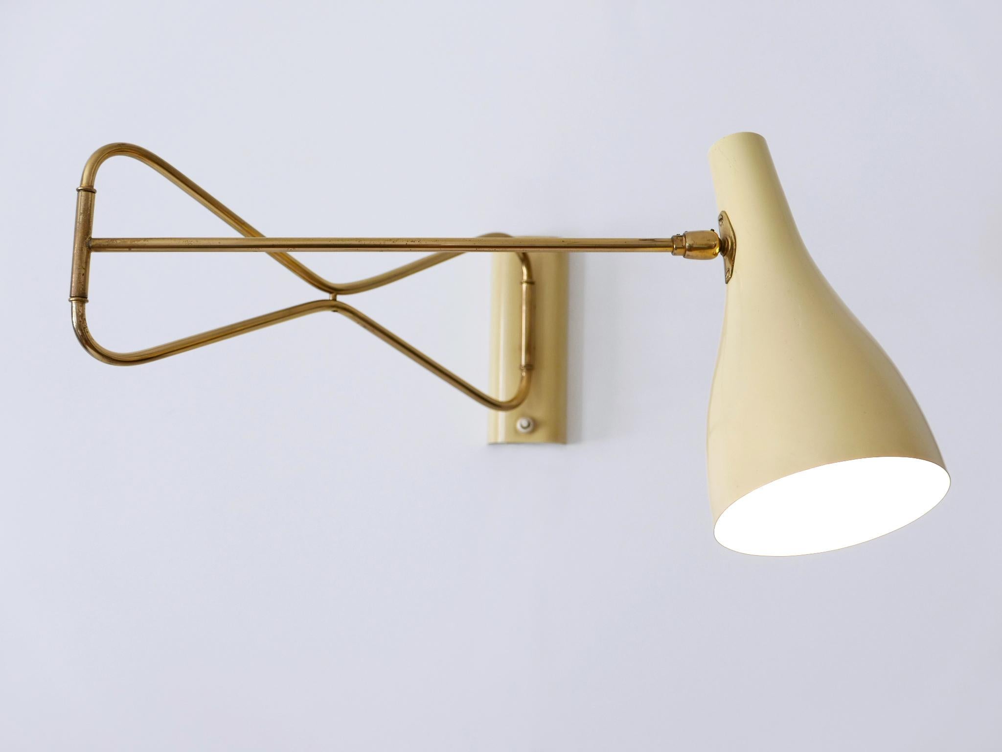 Rare & Elegant Mid Century Modern Wall Lamp '9590/28' by Cosack Germany 1950s For Sale 3
