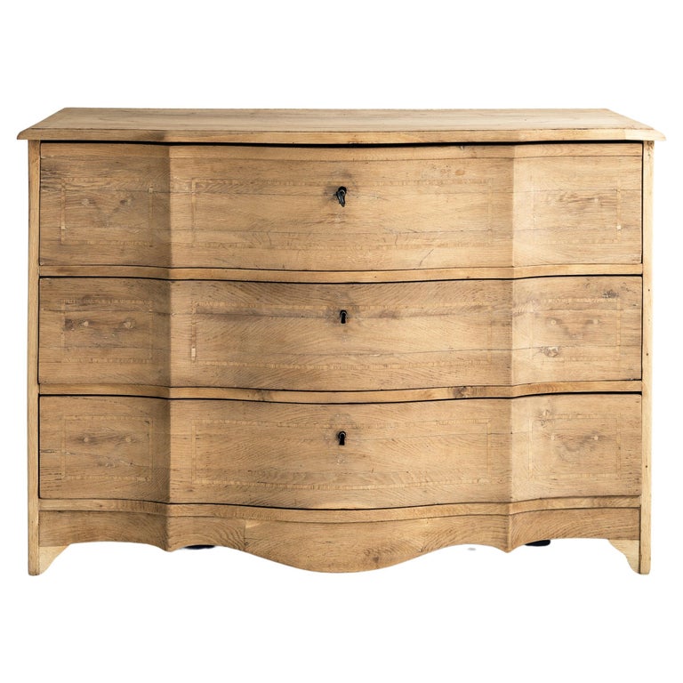 Rare Elegant Northern 18th Century Baroque Commode Galbée in Bleached ...