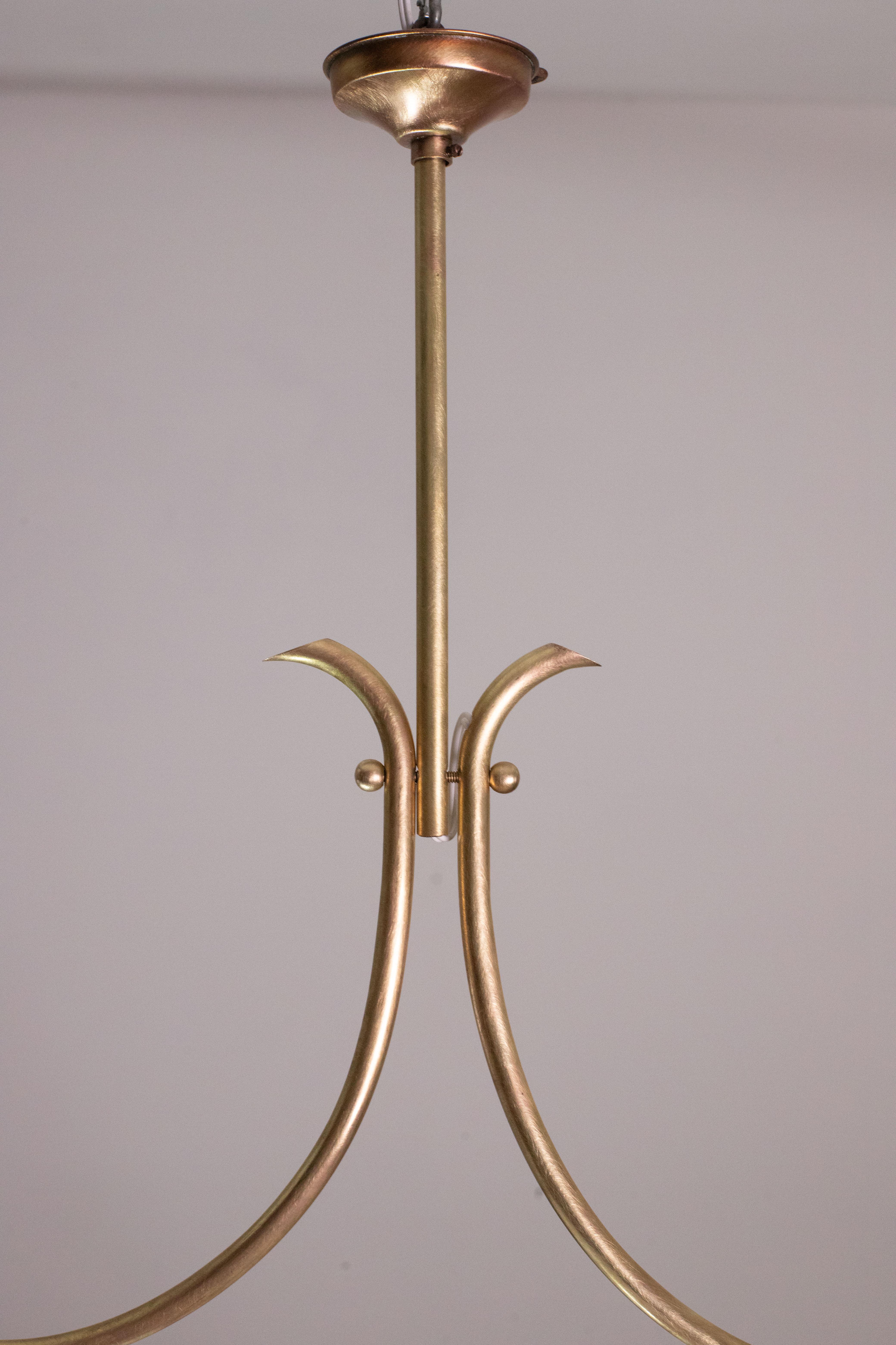 Rare elegant Venini Reticello Murano glass pendant, 1940s For Sale 3
