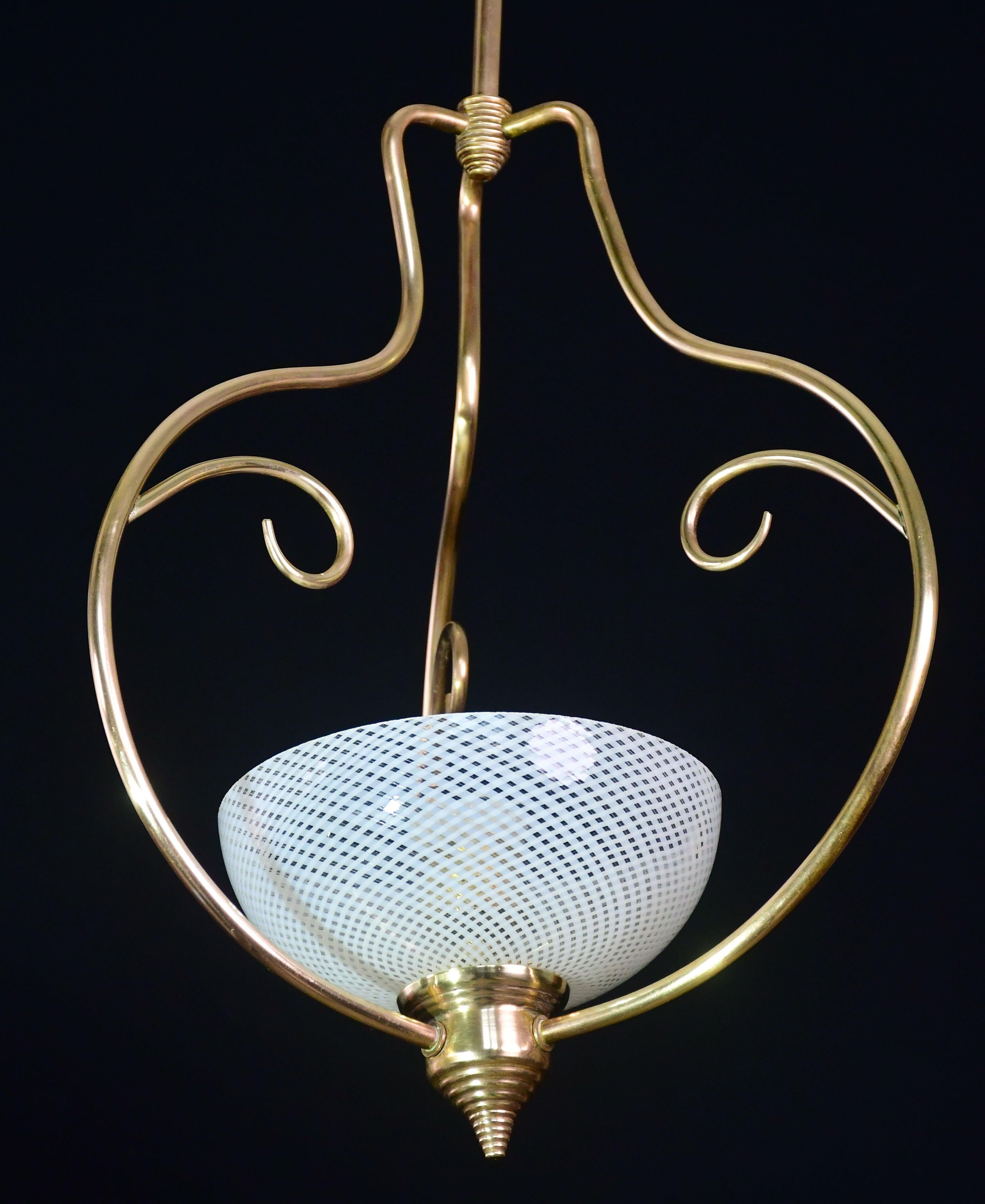 Seltener eleganter Venini Reticello Murano Glasanhänger, 1950er Jahre im Zustand „Gut“ im Angebot in Roma, IT