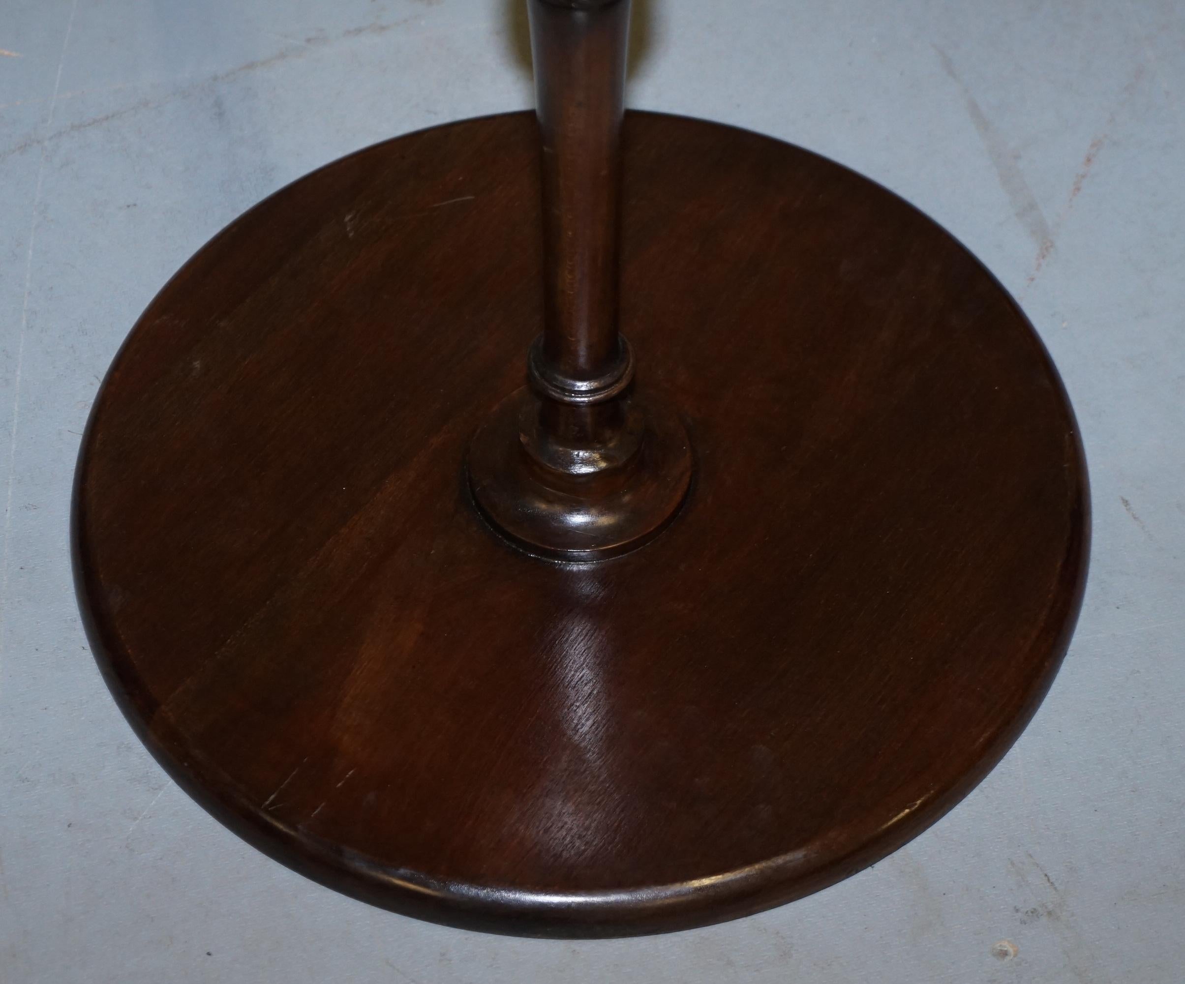 Rare Elegantly Carved Scottish Antique Mahogany Tripod Lamp Side End Wine Table 9