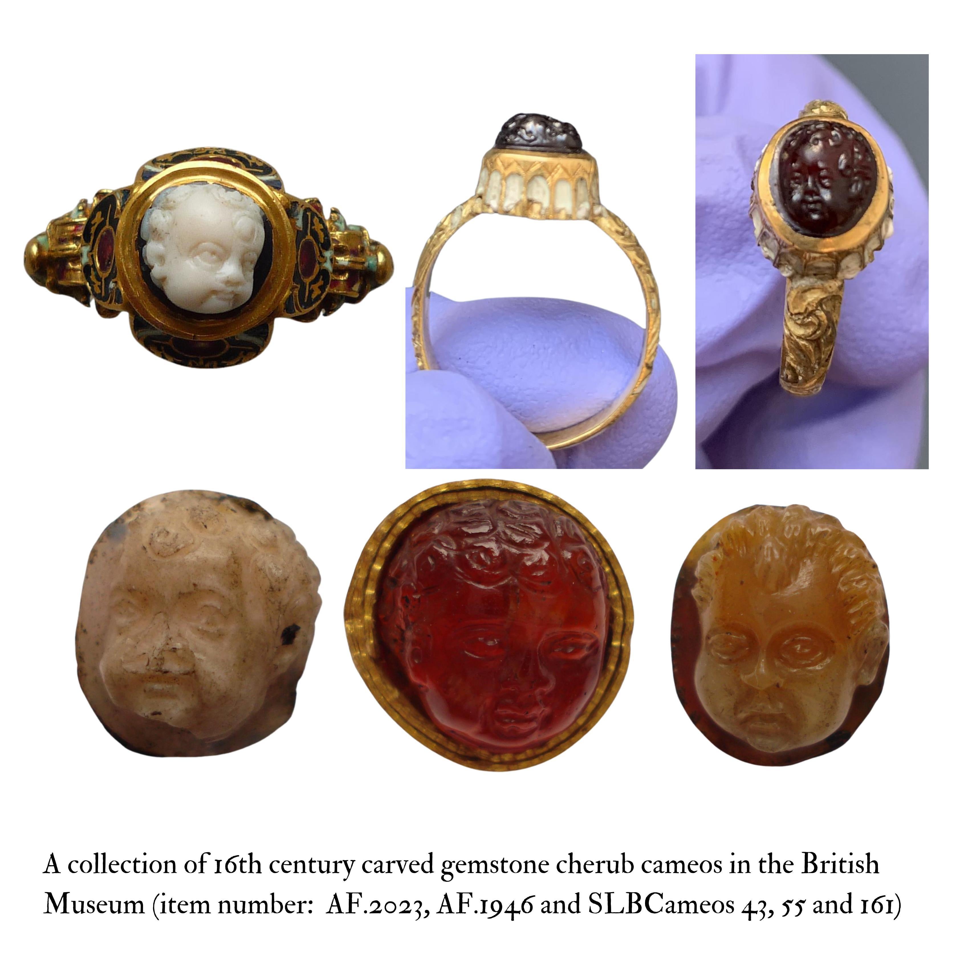 Rare Elizabethan 16th Century Gold Cupid Ring Renaissance Gold Ring Womens For Sale 8