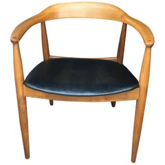 Rare fauteuil en orme d'Illum Wikkelso pour Niels Eilersen