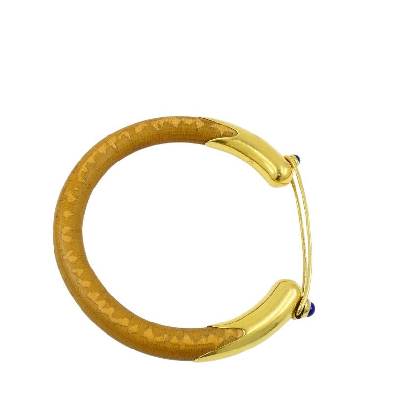De las mujeres Rare Elsa Peretti  for Tiffany & Co. Gold Lapis Lazuli Rattan Bracelet en venta