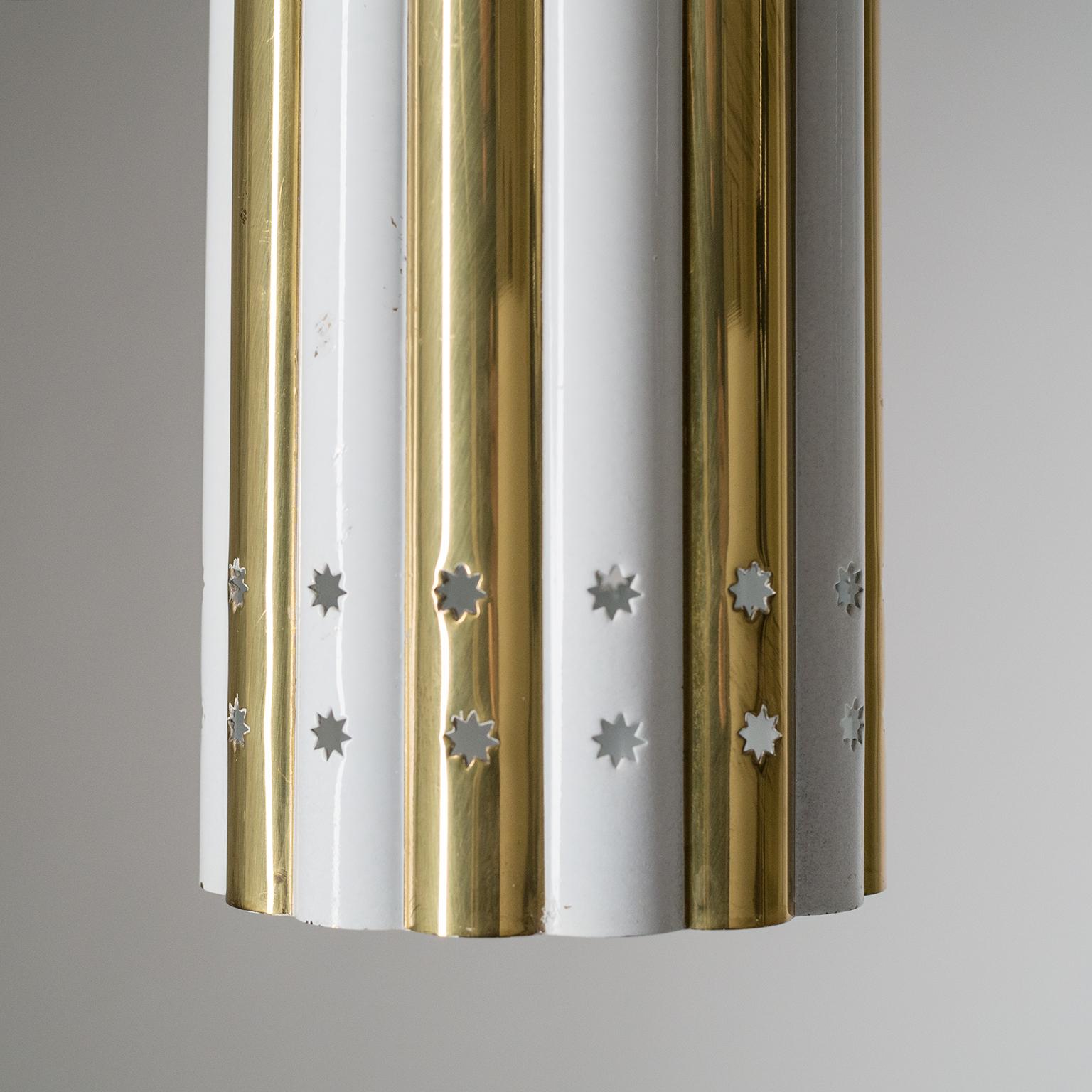Rare Brass and Glass Pendants, 1950s 4